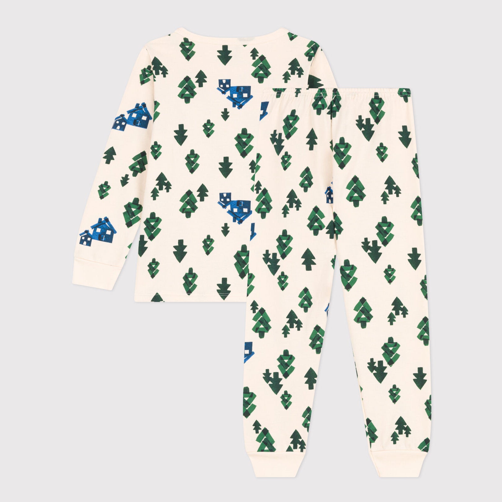 Boys White Printed Cotton Nightwear Set