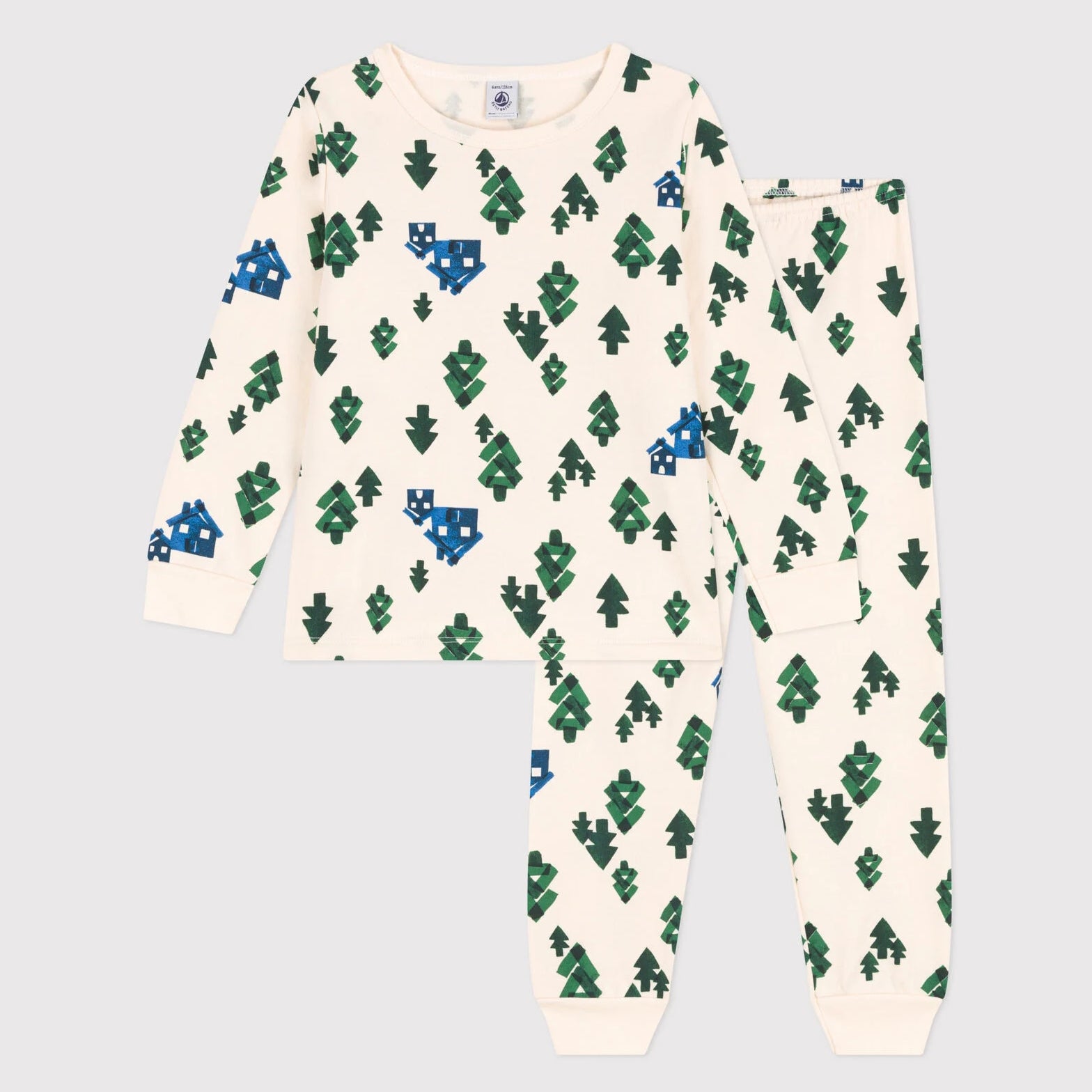 Boys White Printed Cotton Nightwear Set