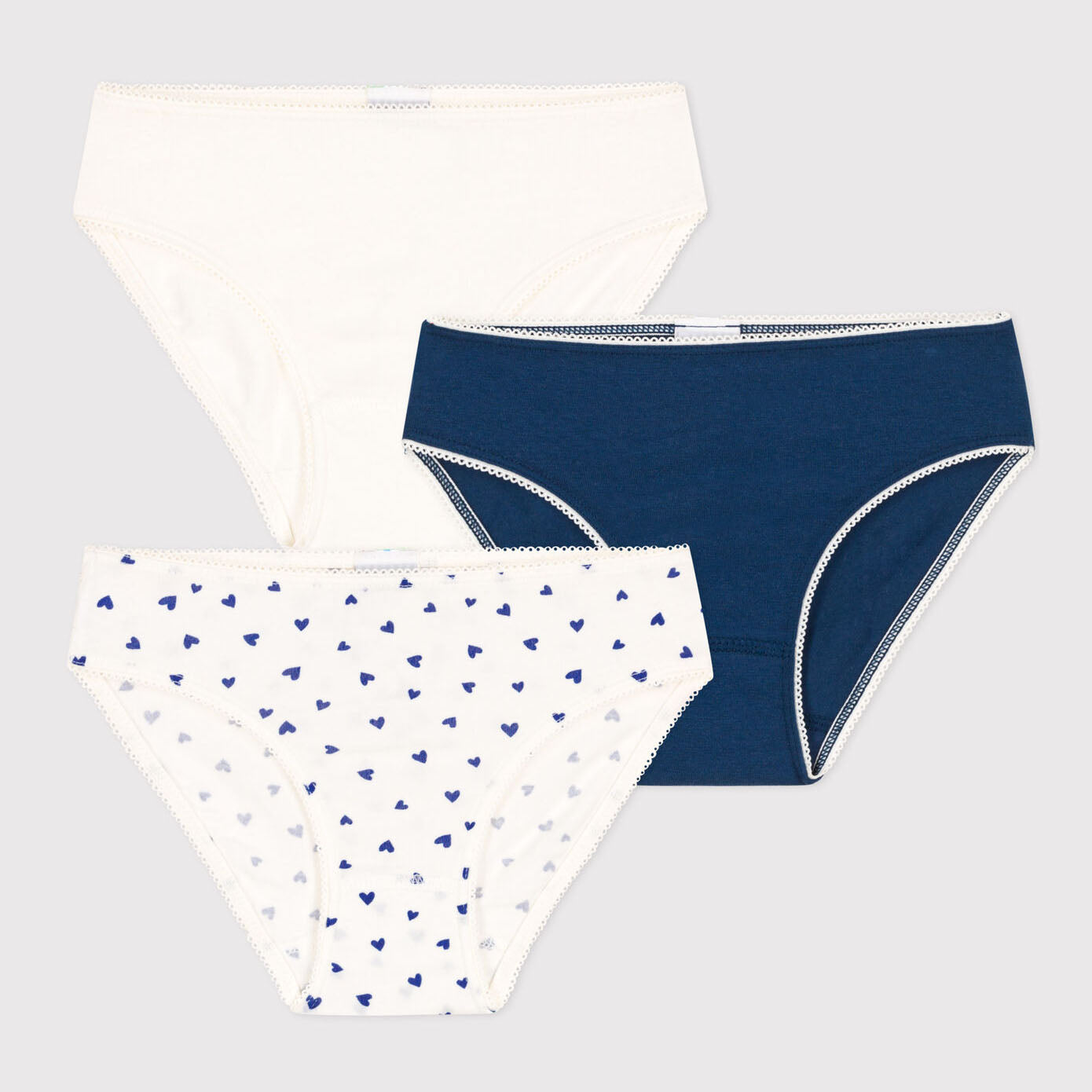 Girls White Cotton Underwear Set(3 Pack)