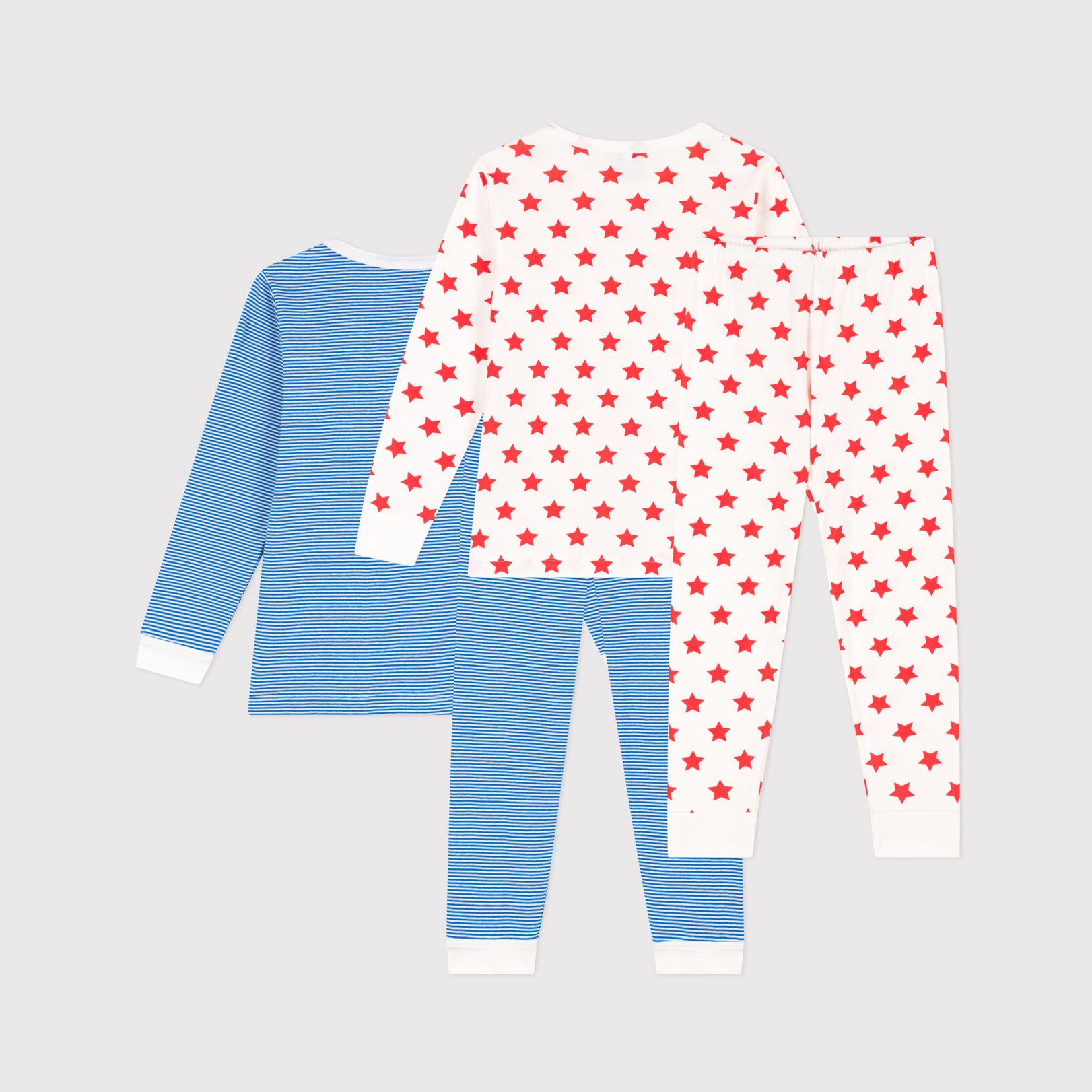 Boys Blue Stripes Cotton Nightwear Set( 2Pack)