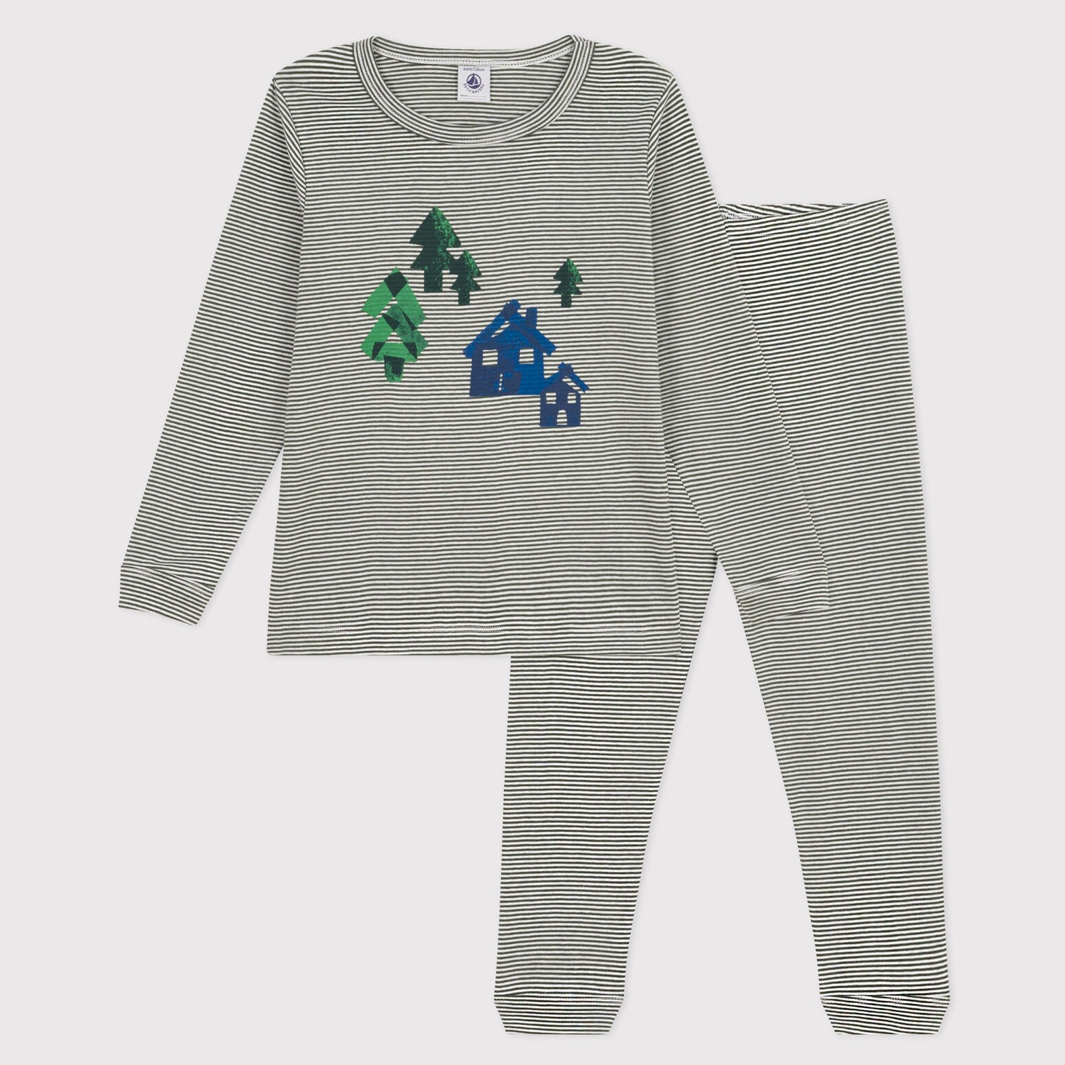 Boys Green Stripes Cotton Nightwear Set