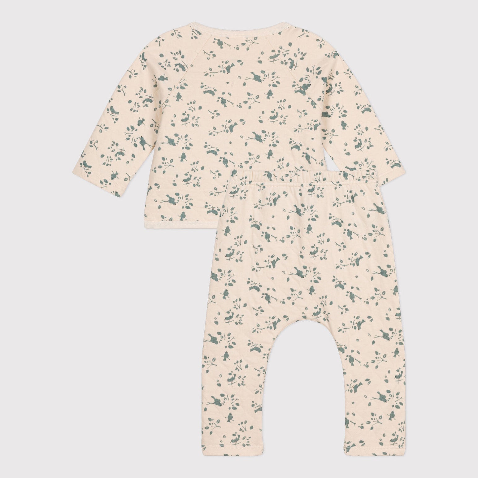 Baby Boys & Girls Beige Printed Cotton Set
