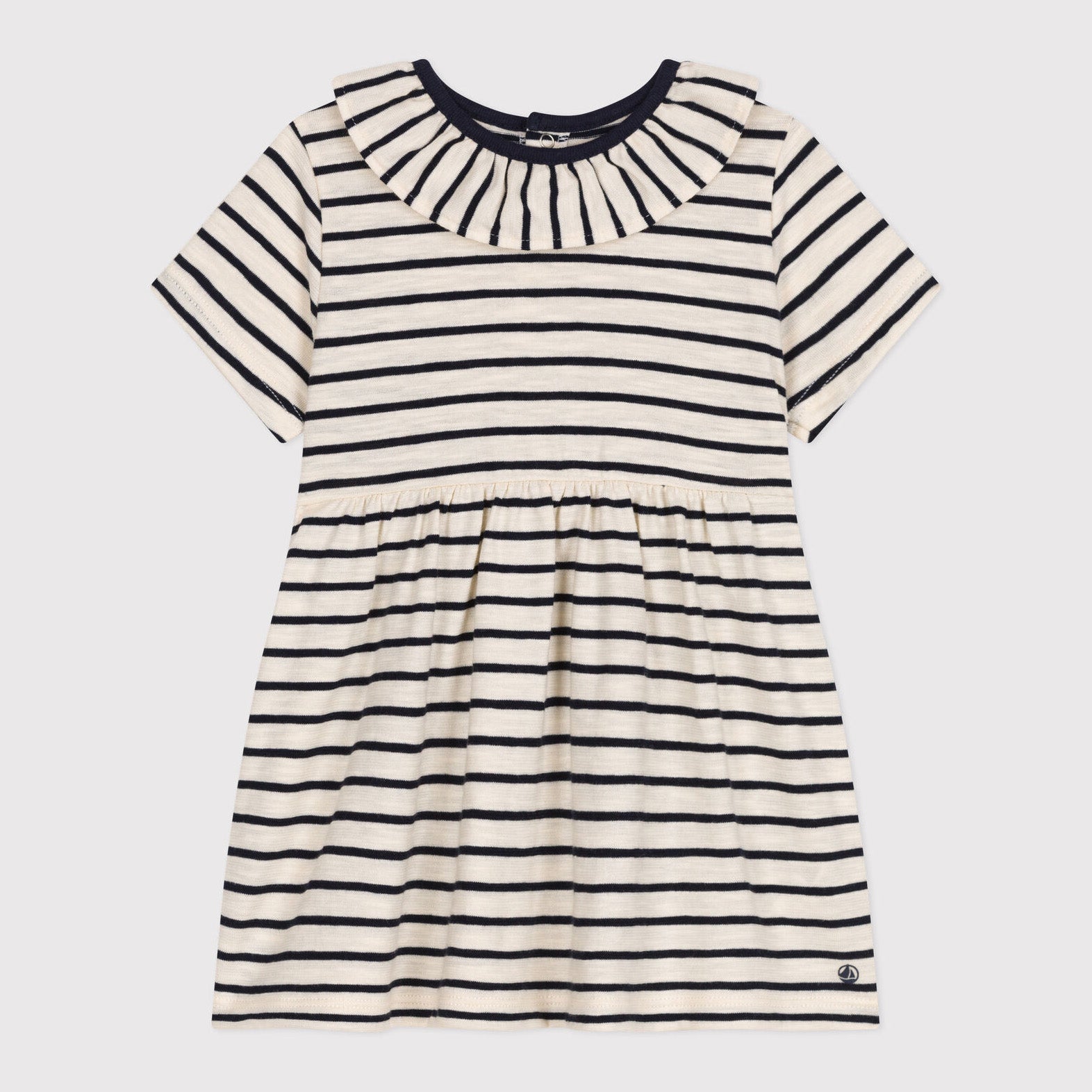 Baby Girls Navy Stripes Cotton Dress