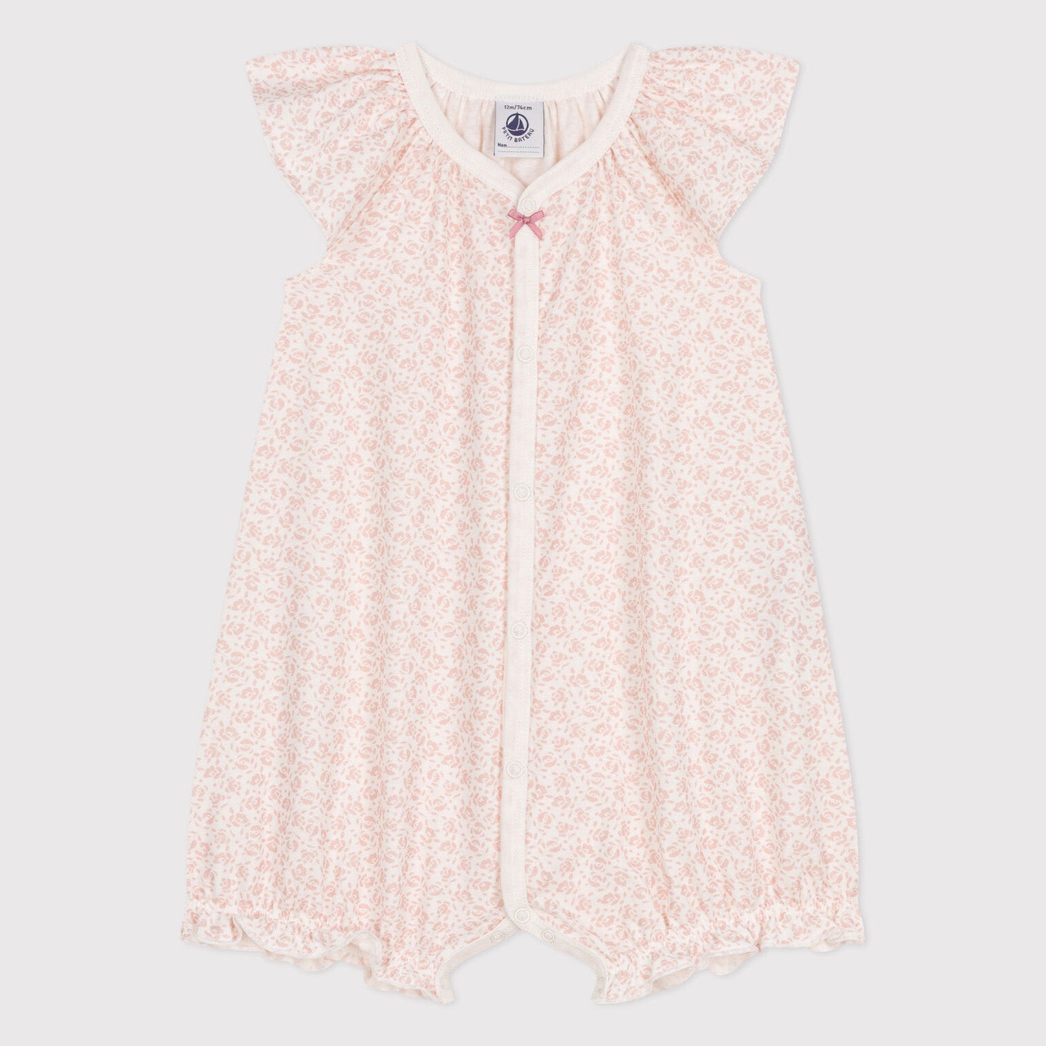 Baby Girls Pink Floral Cotton Babysuit