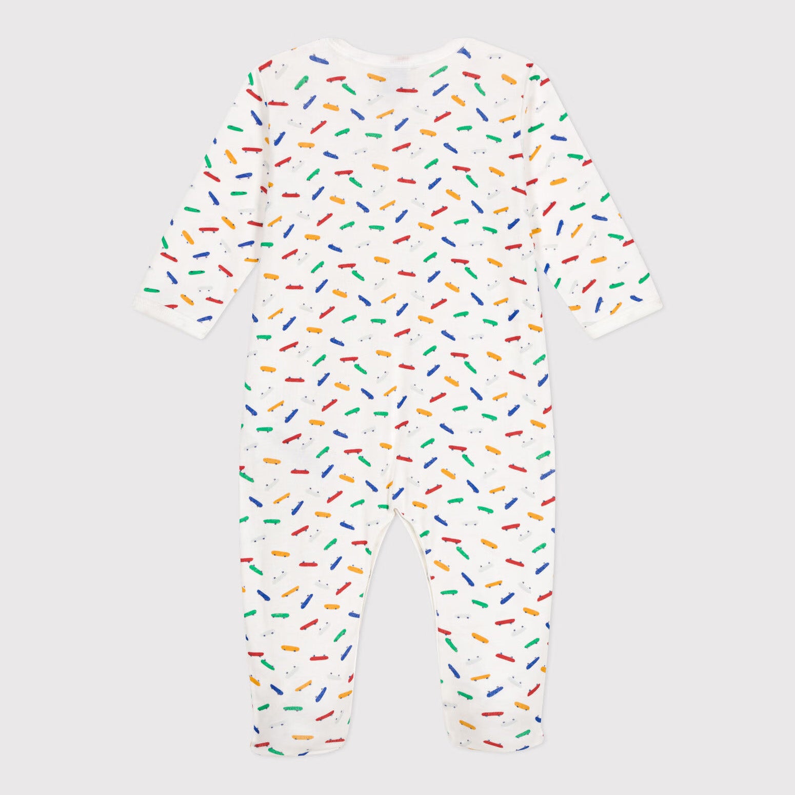 Baby Boys & Girls White Printed Cotton Babysuit