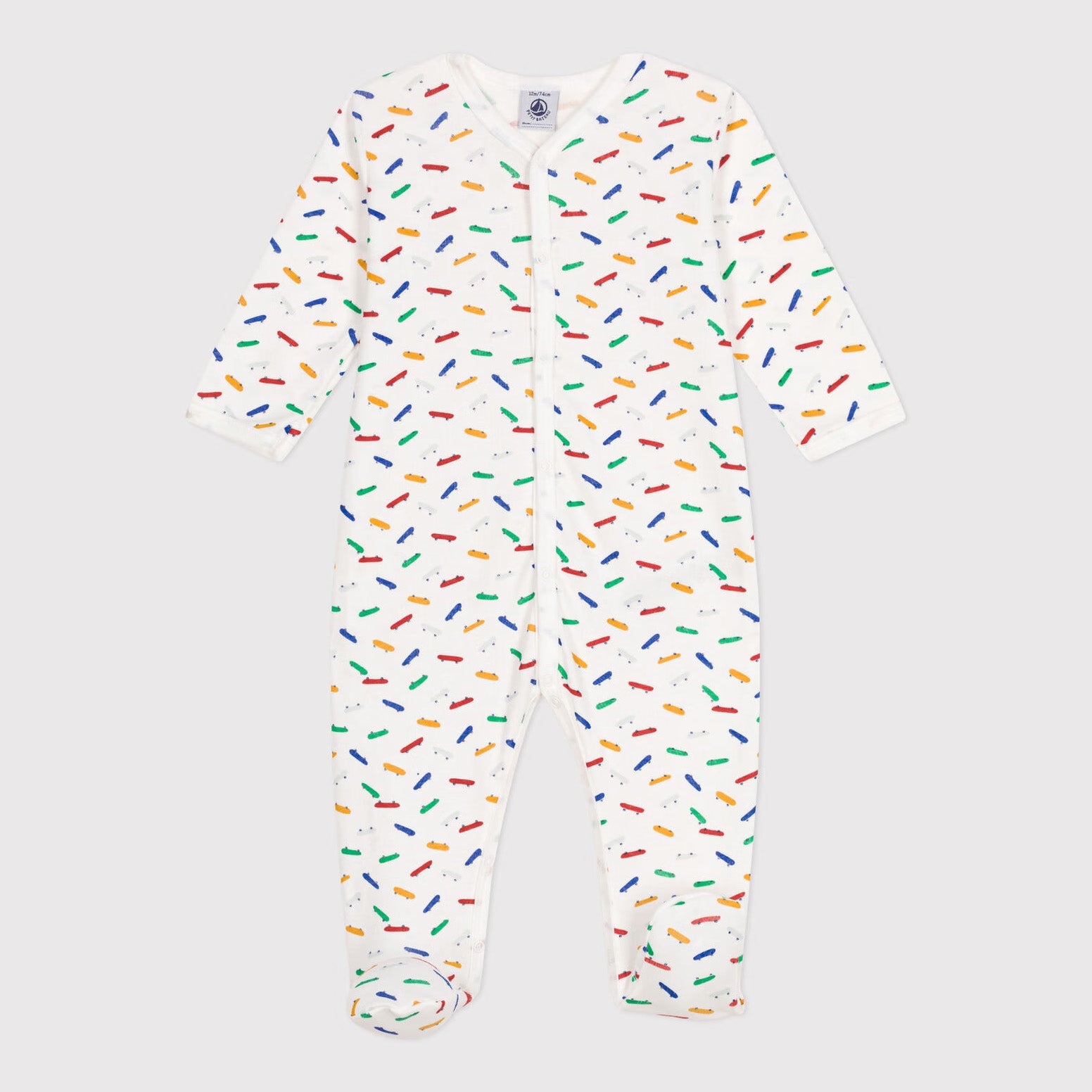 Baby Boys & Girls White Printed Cotton Babysuit