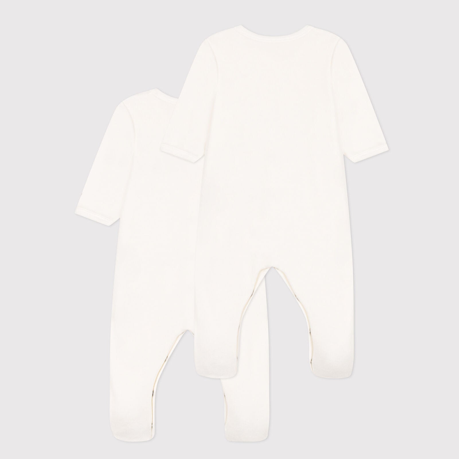 Baby Boys & Girls White Cotton Babysuit Set(2 Pack)