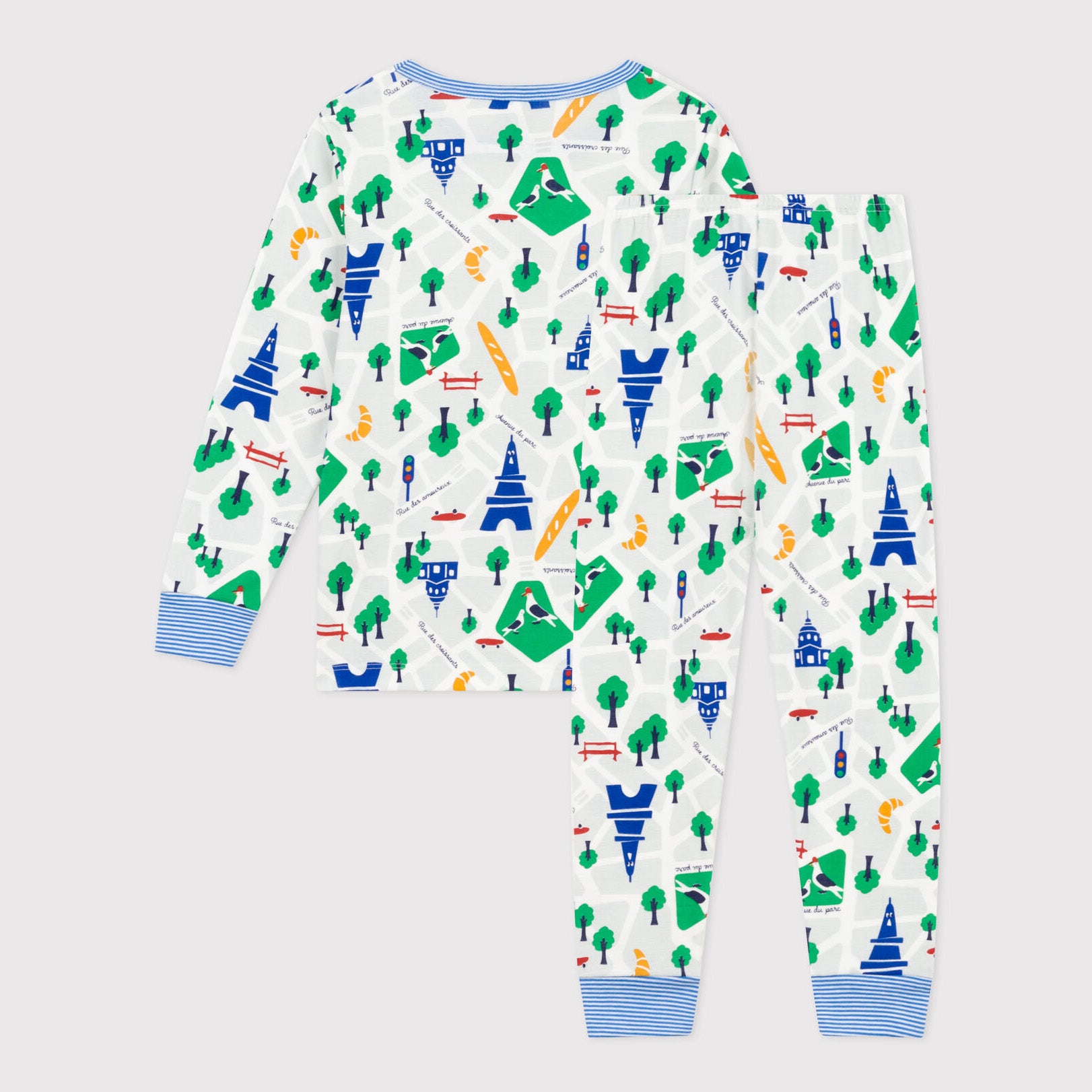 Boys & Girls Green Printed Cotton Nightwear Set