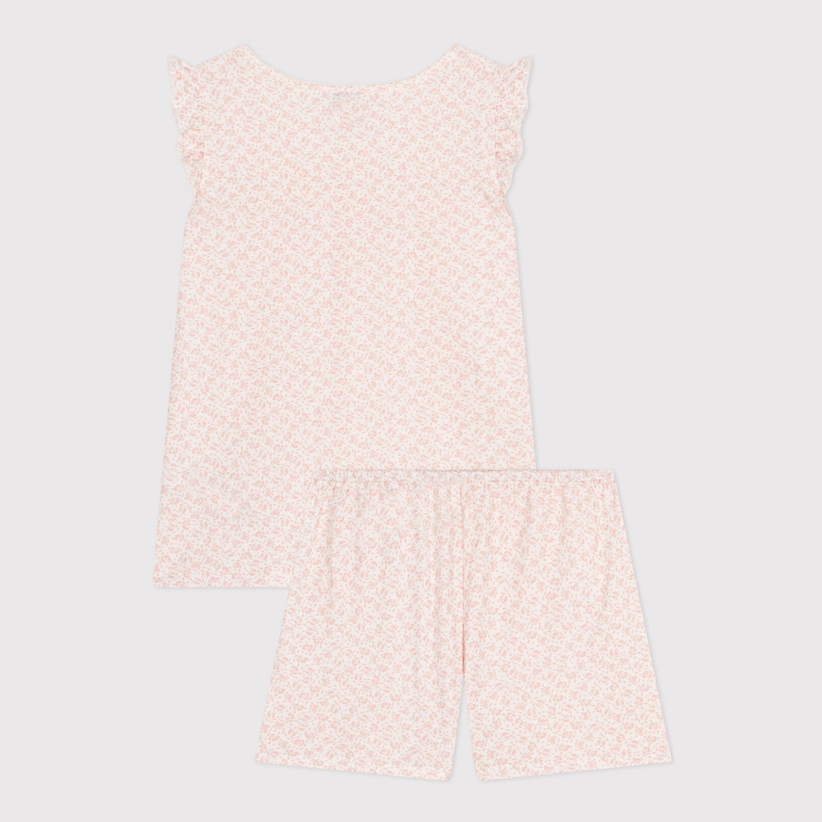 Girls Pink Floral Cotton Nightwear Set