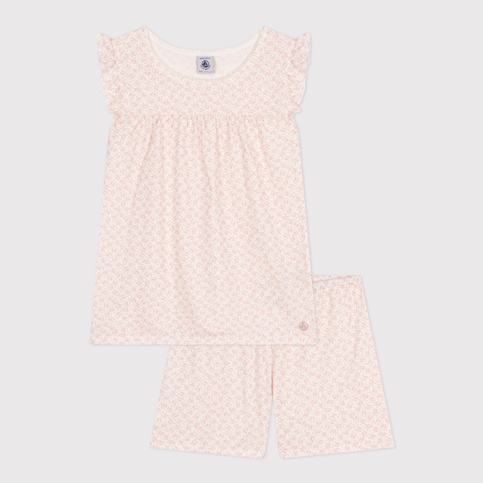 Girls Pink Floral Cotton Nightwear Set