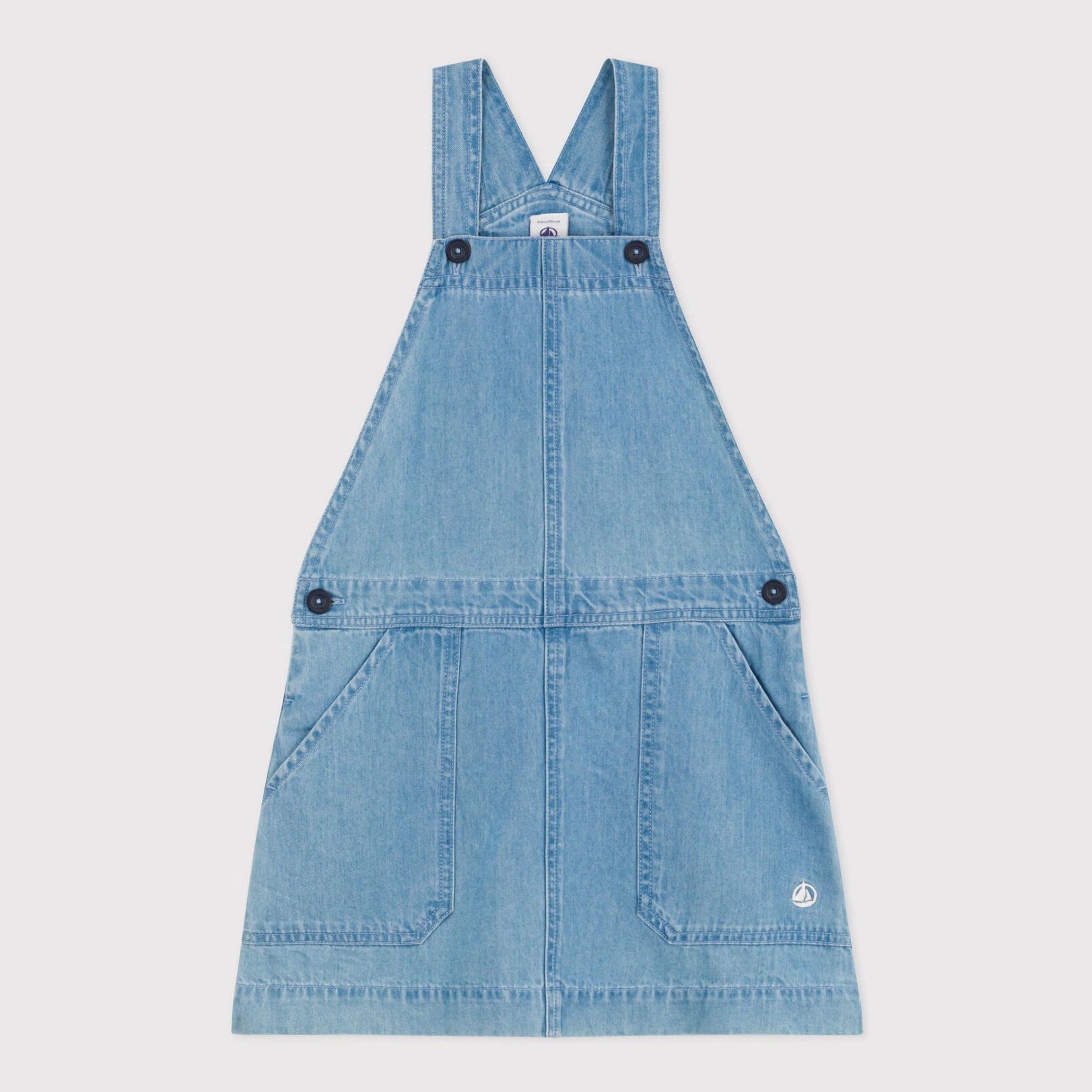 Girls Blue Denim Overalls Dress