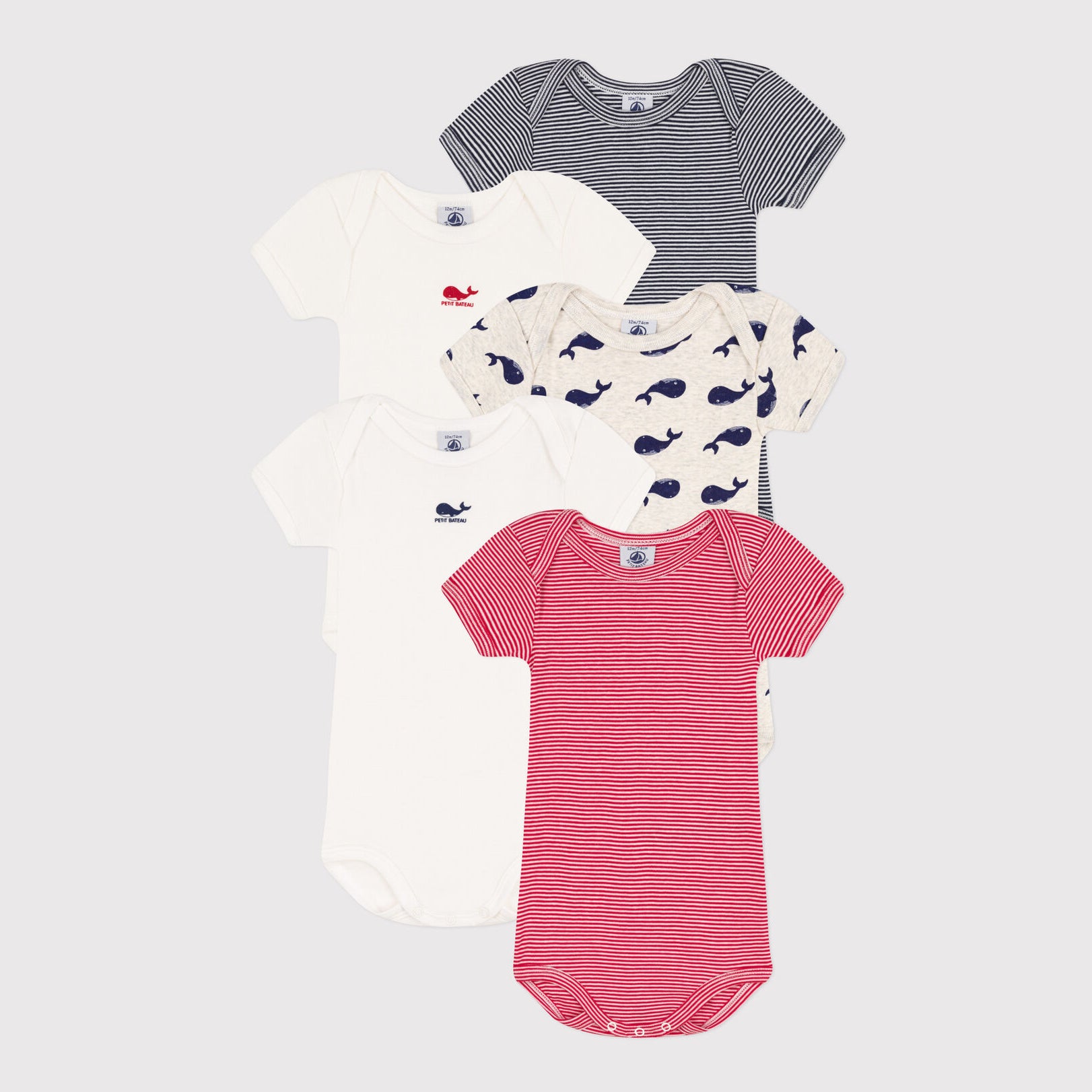 Baby Boys & Girls Multicolor Cotton Babysuit Set(5 Pack)