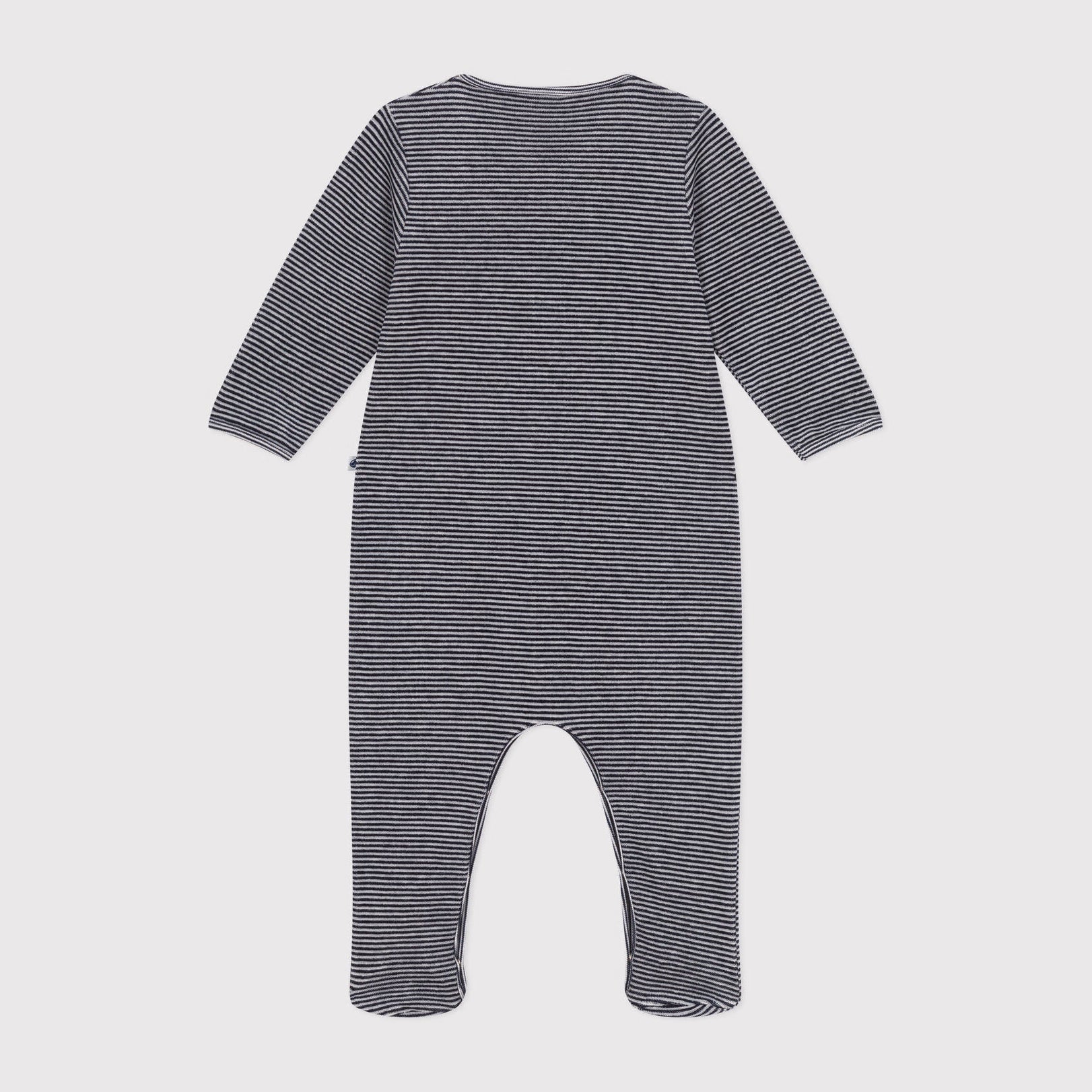Baby Boys & Girls Navy Stripes Cotton Babysuit