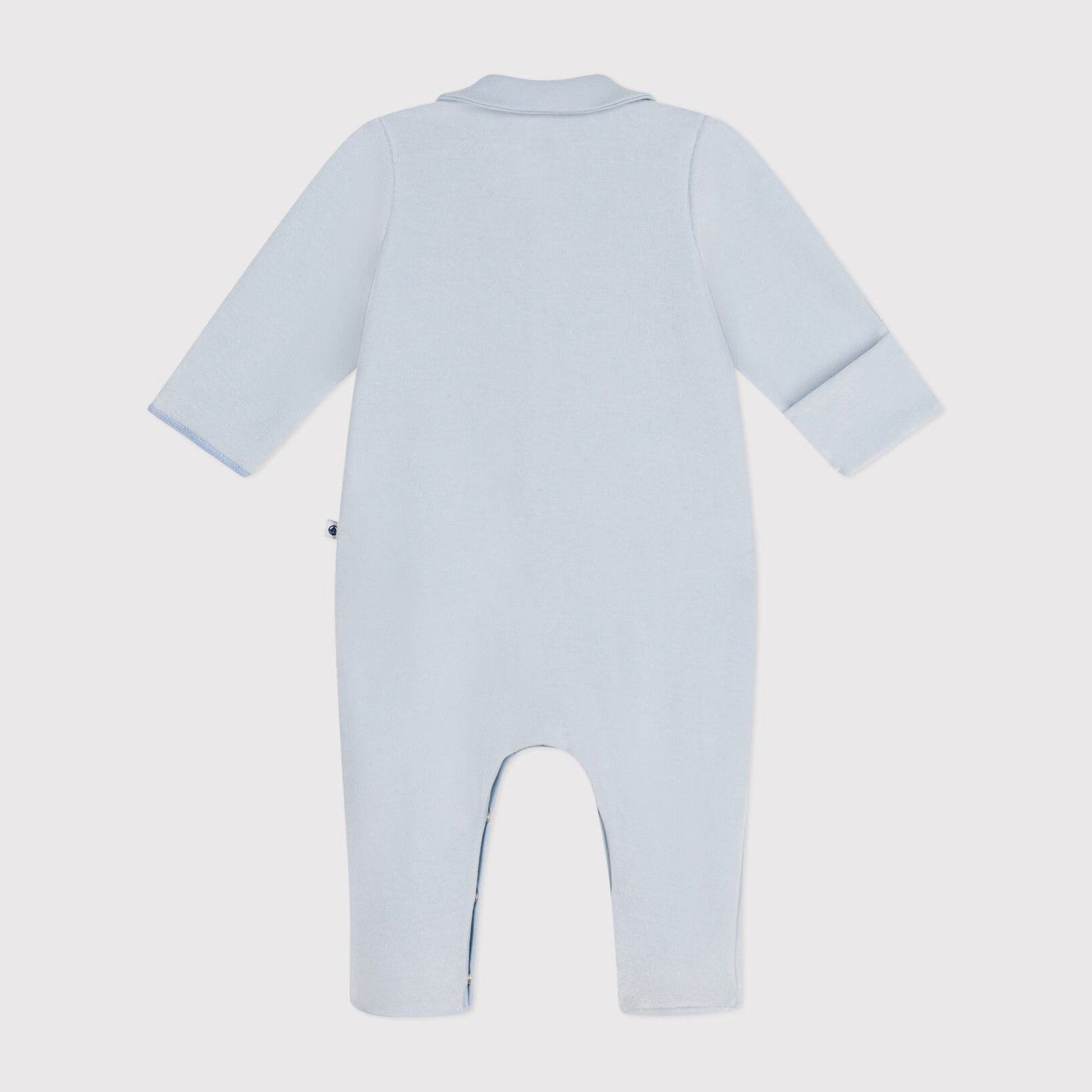 Baby Boys Light Blue Cotton Babysuit