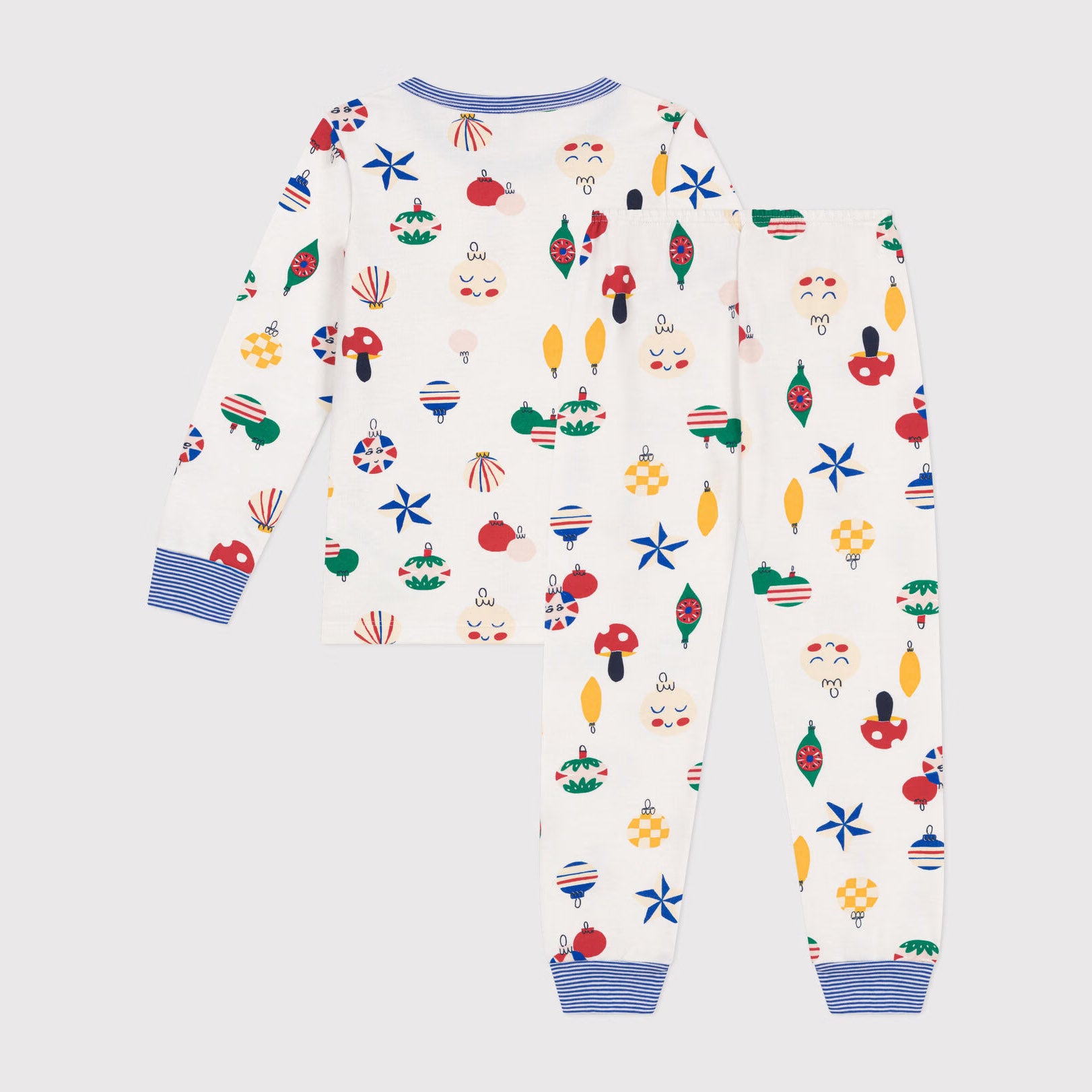 Boys White Printed Cotton Nightwear Set