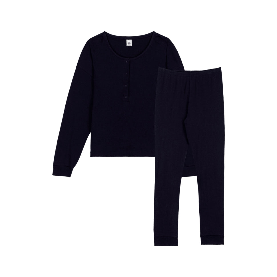 Women Dark Blue Cotton Nightwear Set