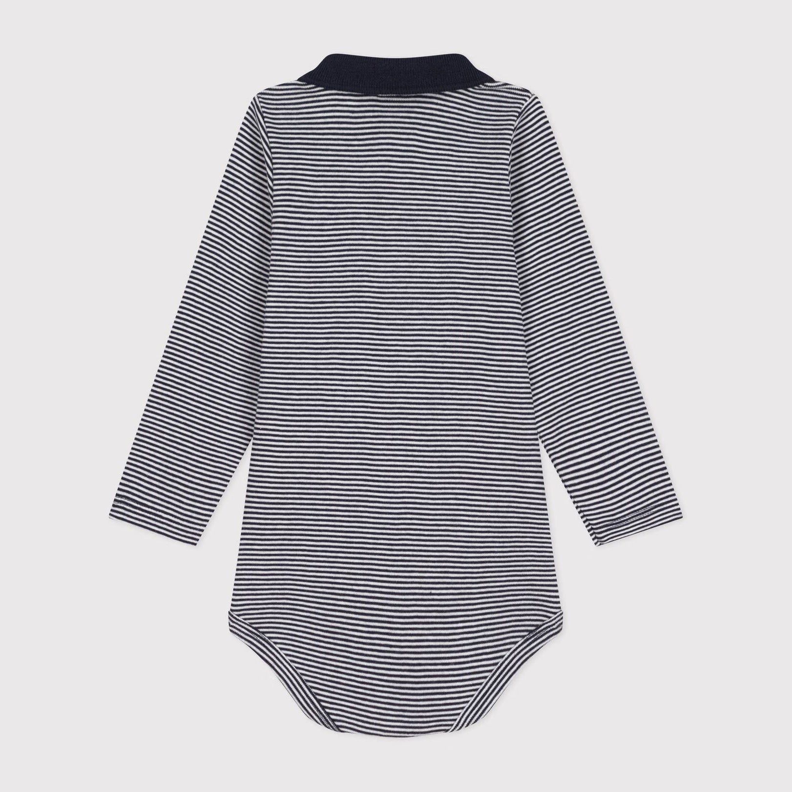 Baby Boys Dark Blue Stripes Cotton Babysuit