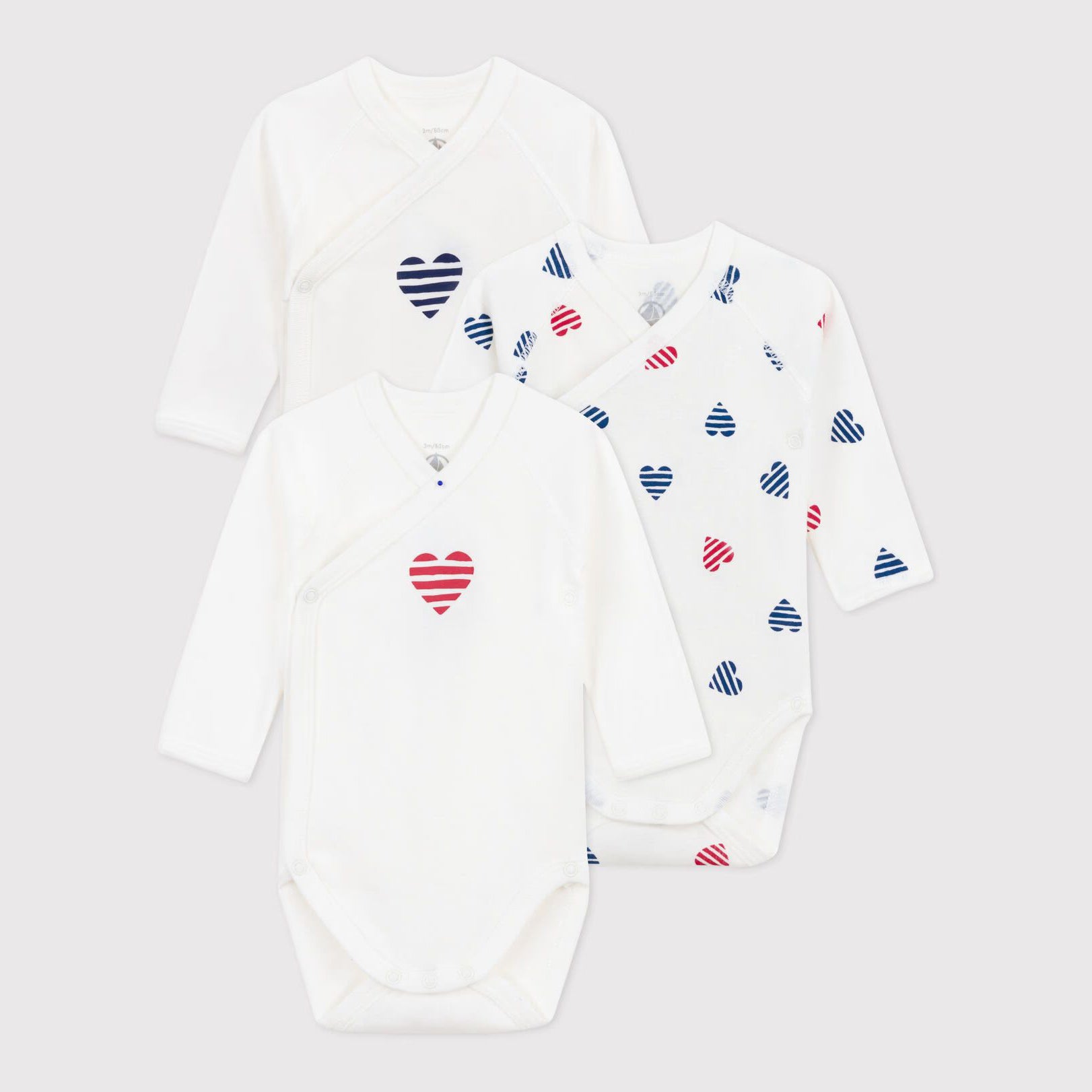 Baby Boys & Girls White Cotton Babysuit Set(3 Pack)