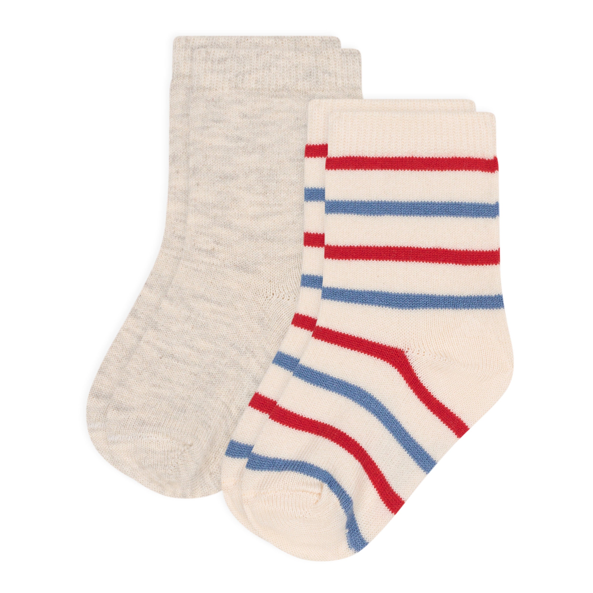 Baby Boys & Girls Grey Cotton Socks Set(2 Pack)
