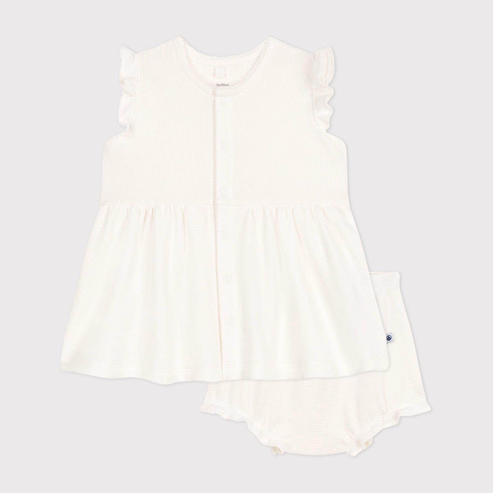 Baby Girls White Cotton Dress Set