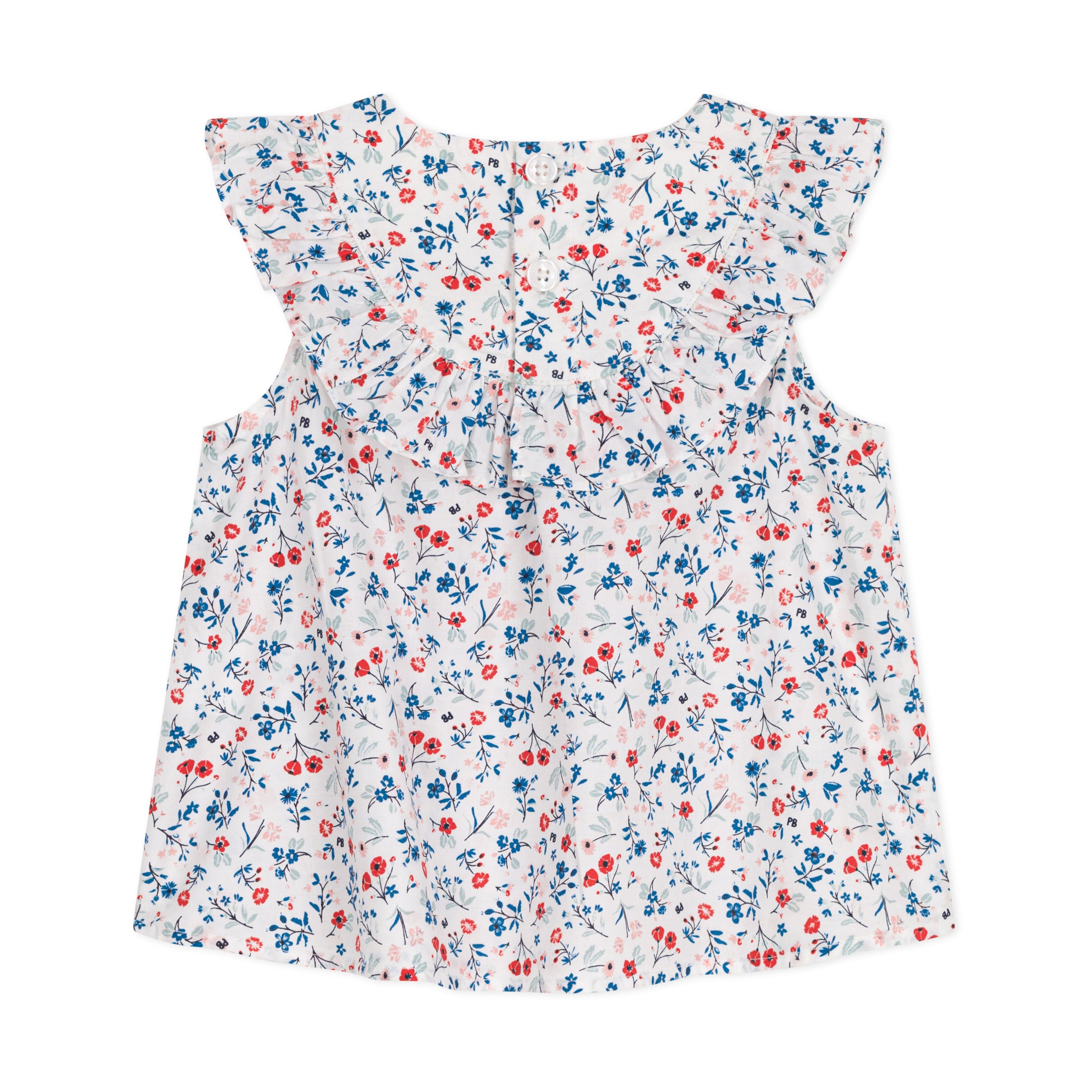 Baby Girls White Printed Floral Cotton Dress