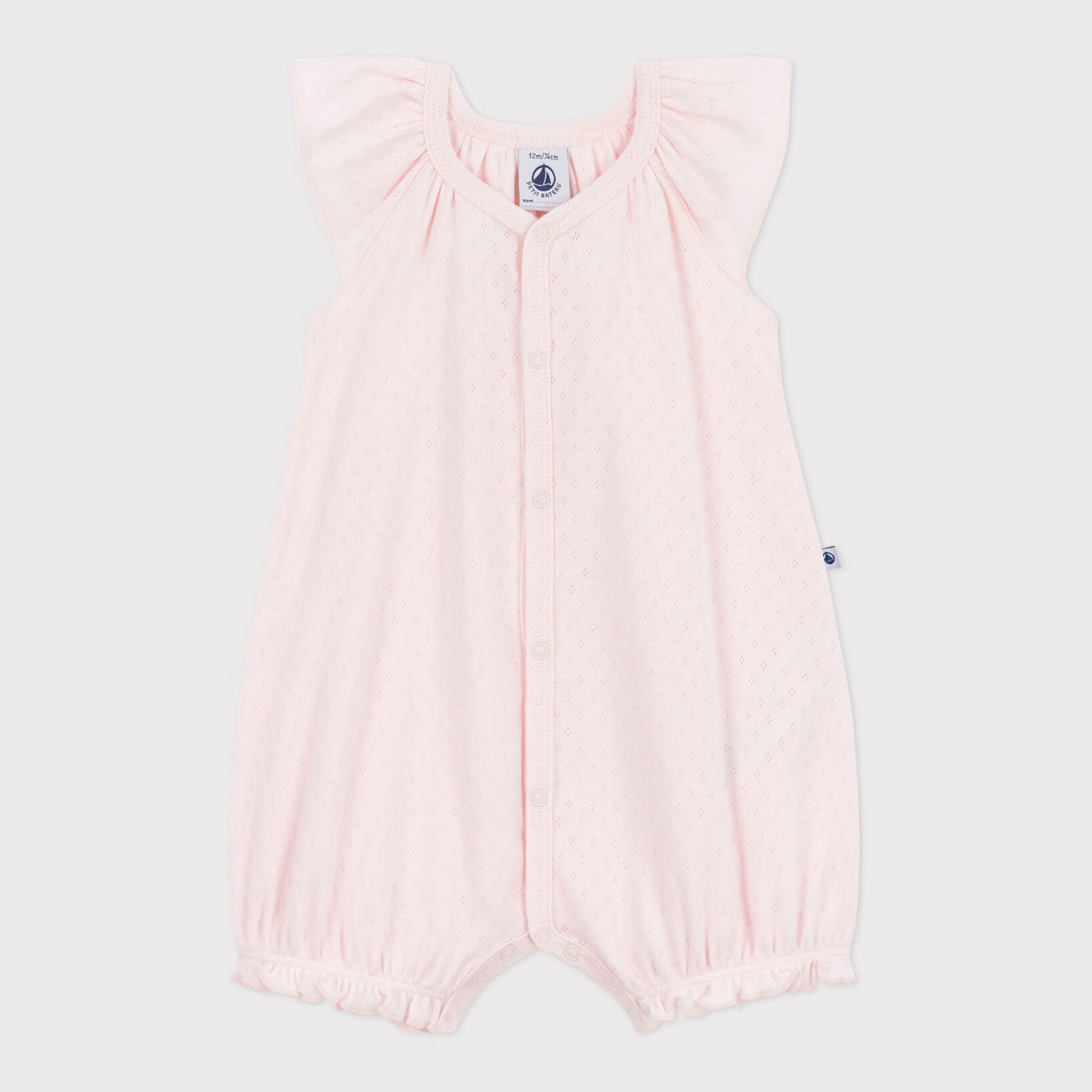 Baby Girls Light Pink Cotton Babysuit