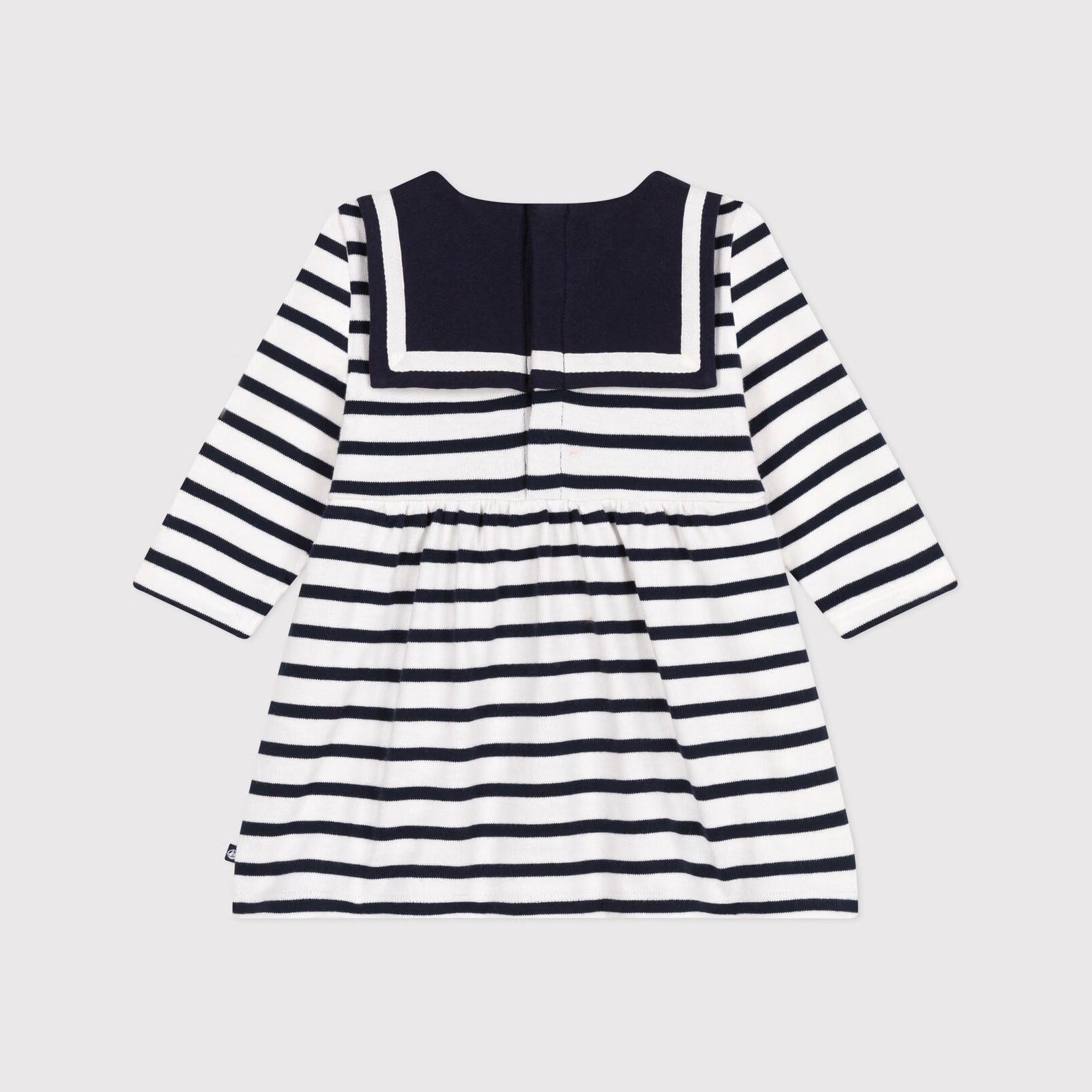 Baby Girls Dark Blue Stripes Cotton Dress