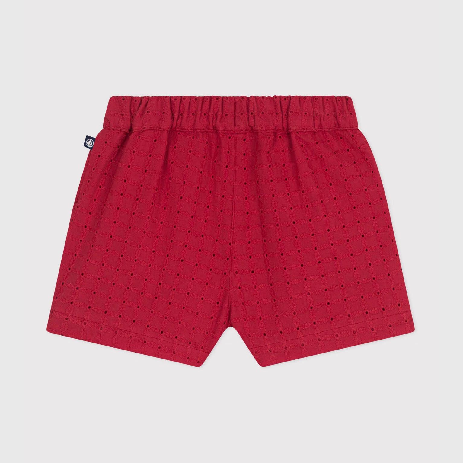 Baby Girls Red Cotton Shorts