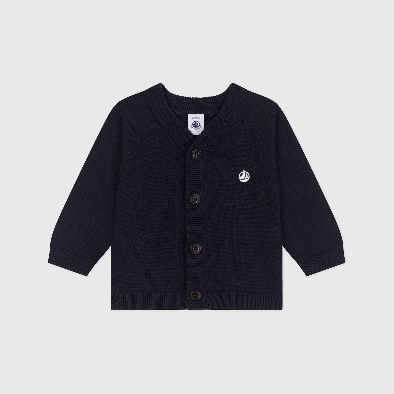 Baby Boys Dark Blue Cotton Cardigan