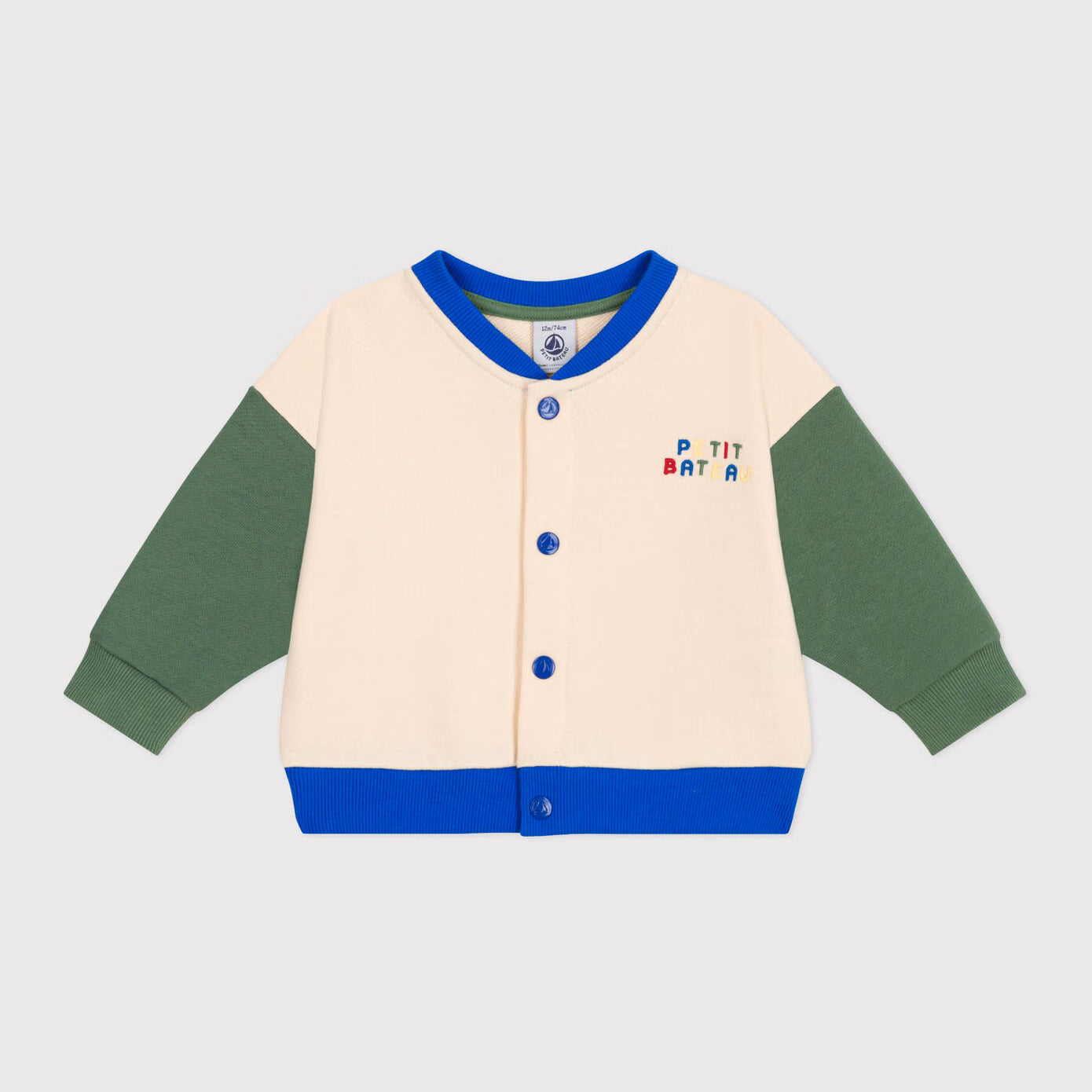 Baby Boys Green Embroiered Logo Cotton Jacket