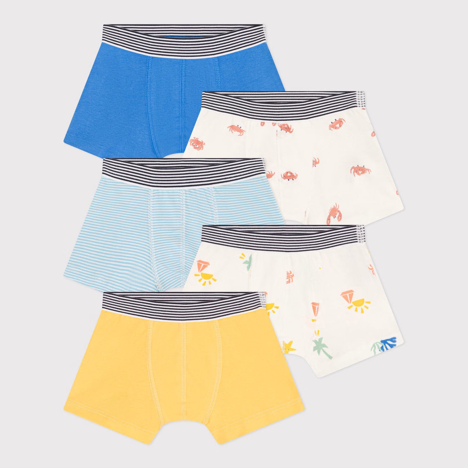 Boys Colorful Cotton Underwear Set(5 Pack)