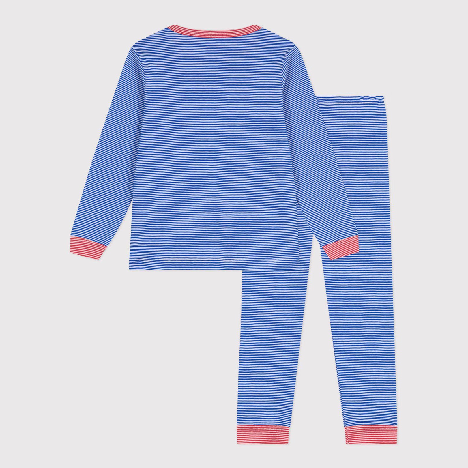Boys Blue Stripes Cotton Nightwear Set
