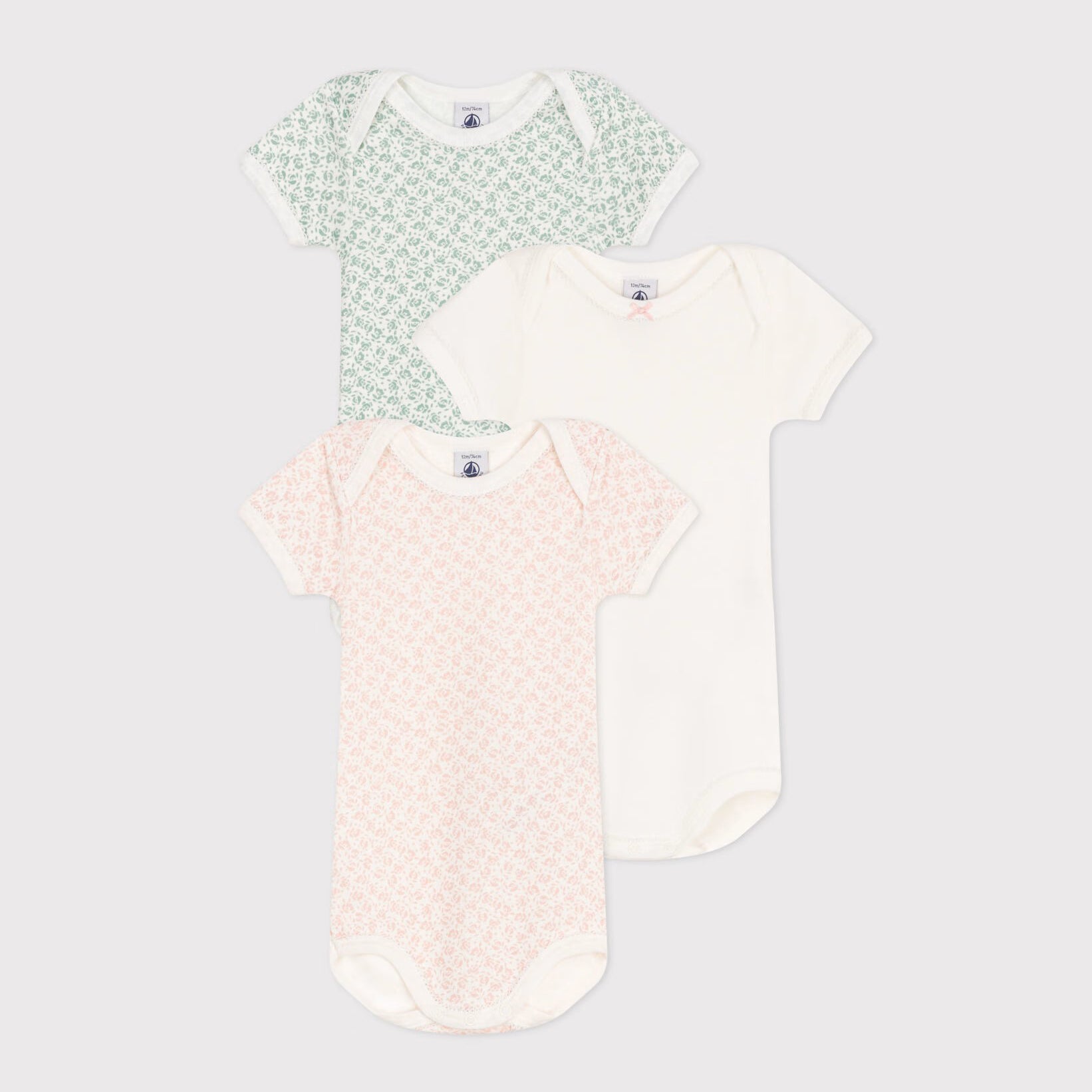 Baby Boys & Girls Tricolor Cotton Babysuit Set(3 Pack)