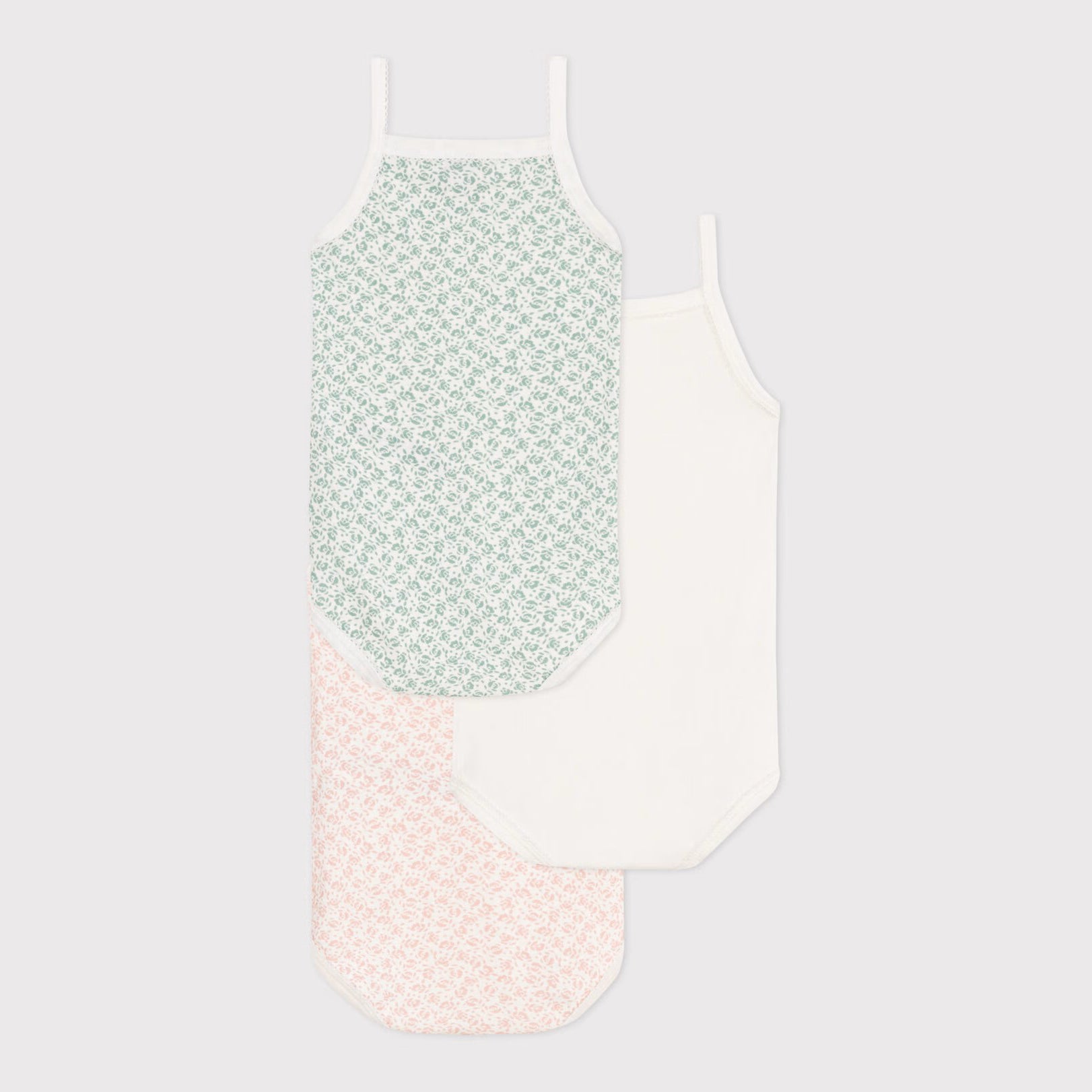 Baby Girls Tricolor Cotton Babysuit Set(3 Pack)