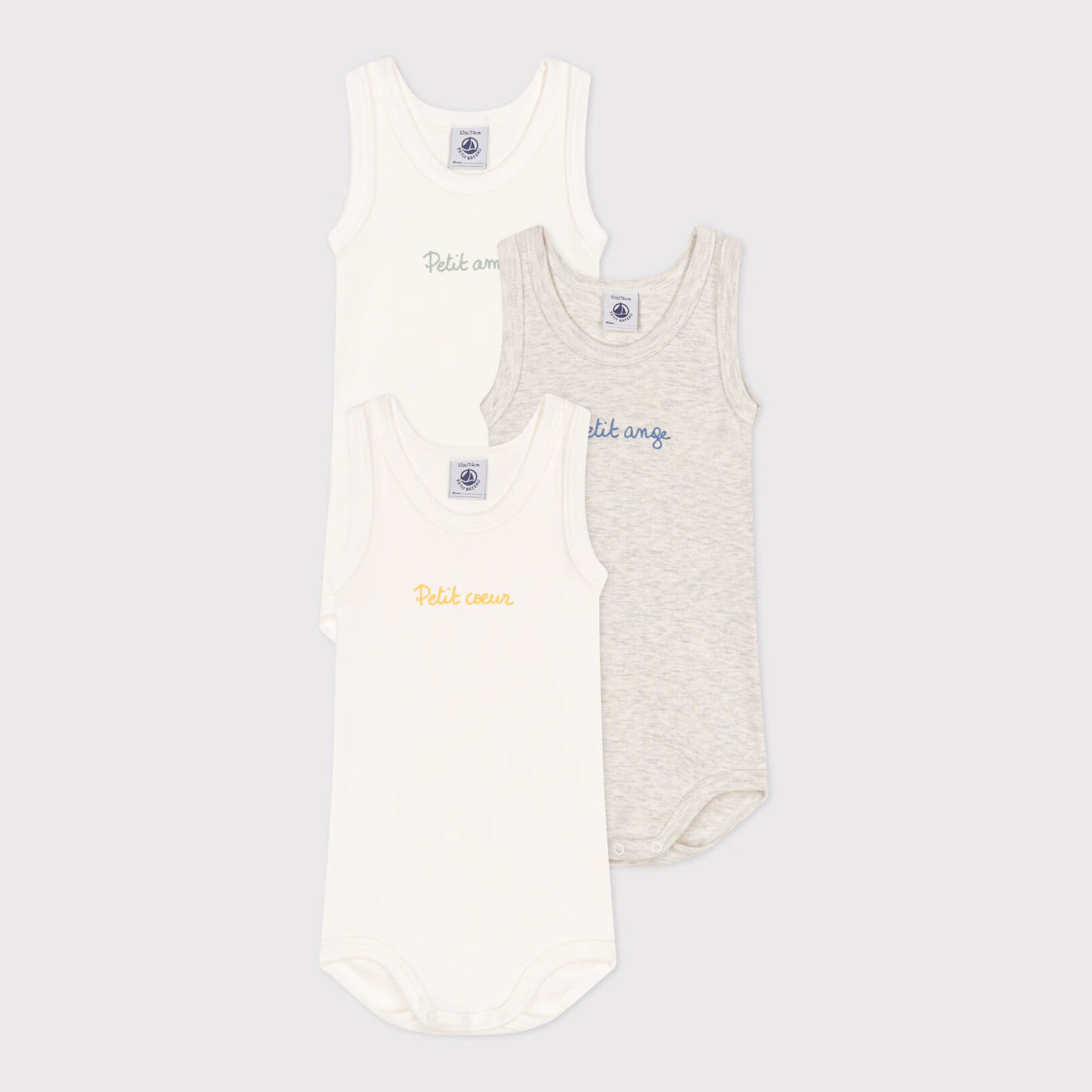 Baby Boys & Girls White Cotton Babysuit Set(3 Pack)