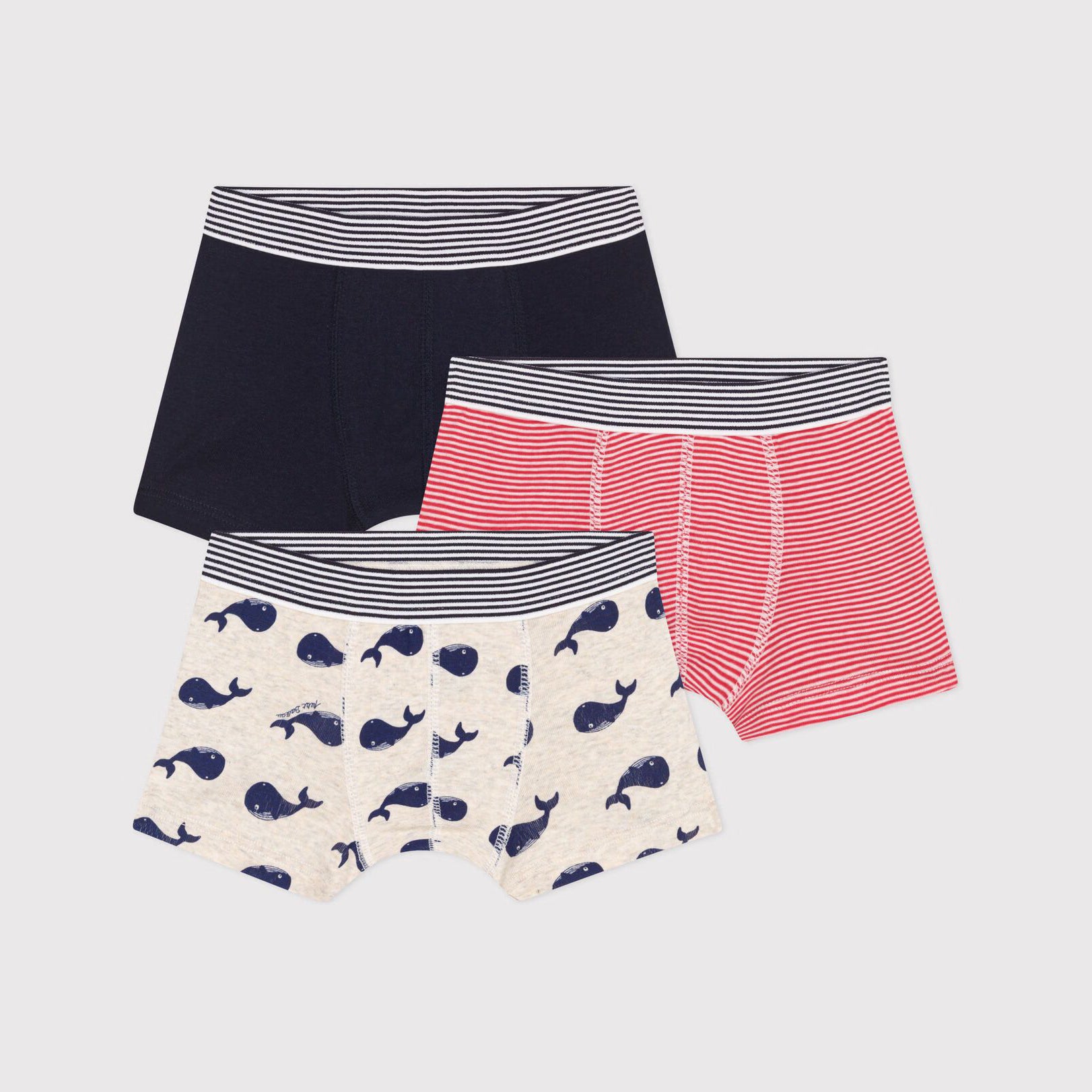 Boys Tricolor Cotton Underwear Set(3 Pack)