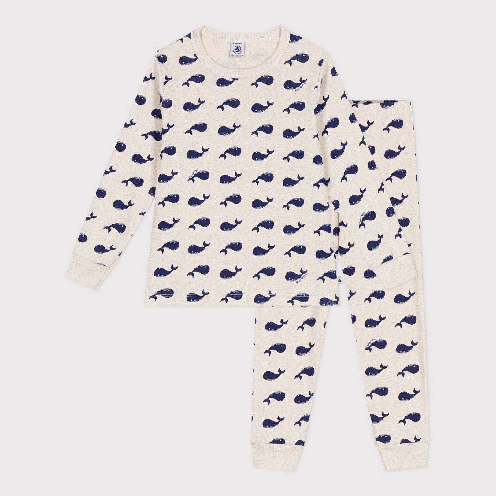 Boys Beige Printed Cotton Nightwear Set