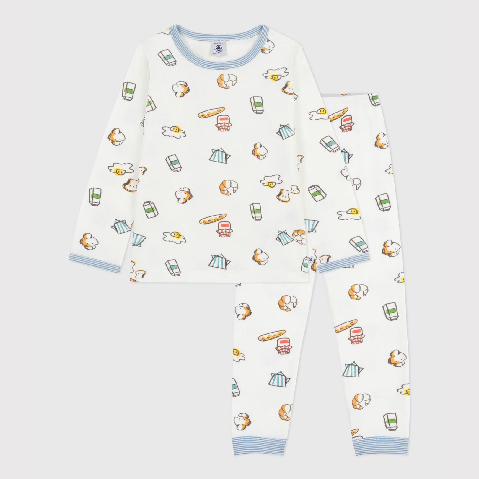 Boys White Printed Cotton Nightwear Set