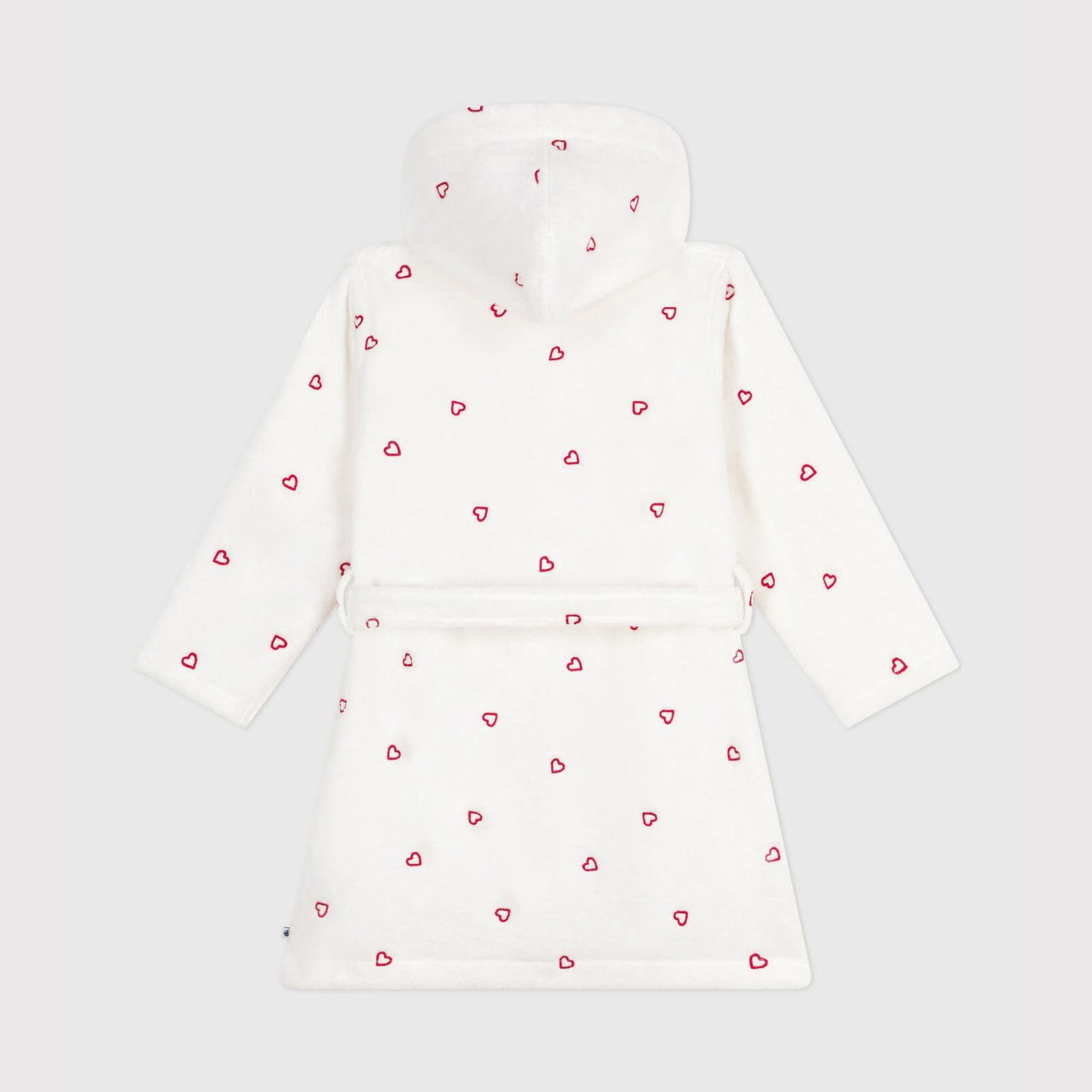 Girls White Heart Bathrobe
