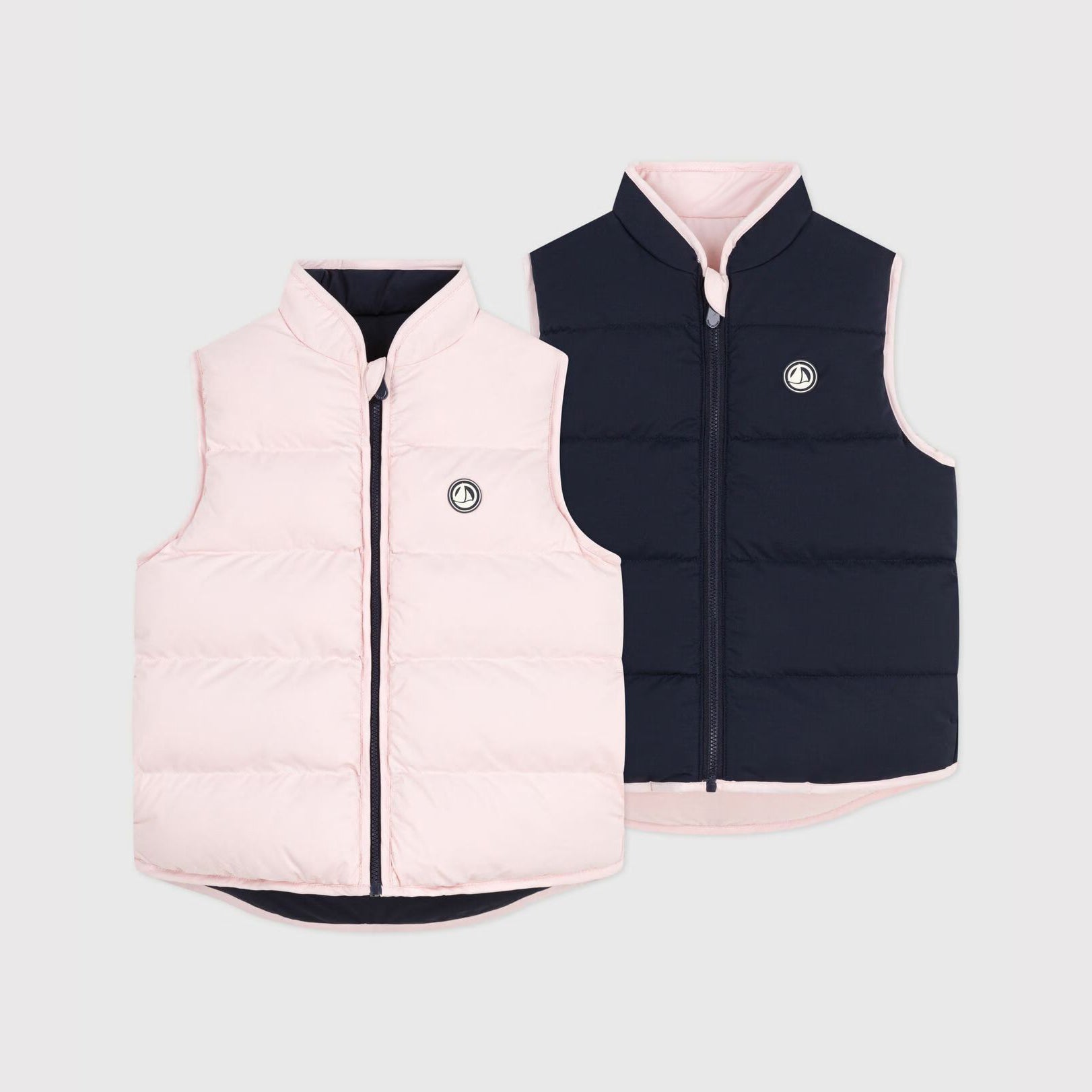 Girls Pink Reversible Padded Gilet