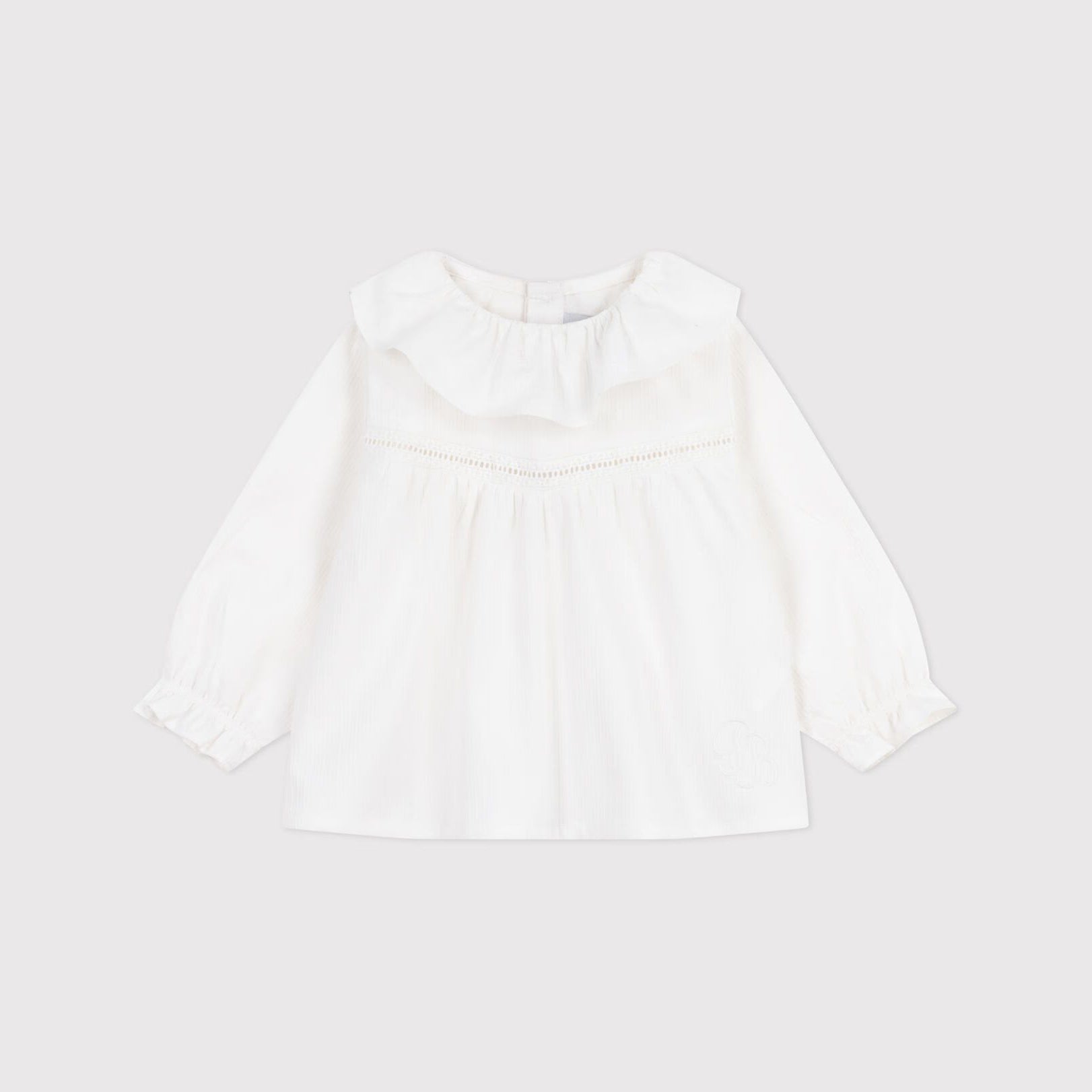 Baby Girls White Cotton Shirt