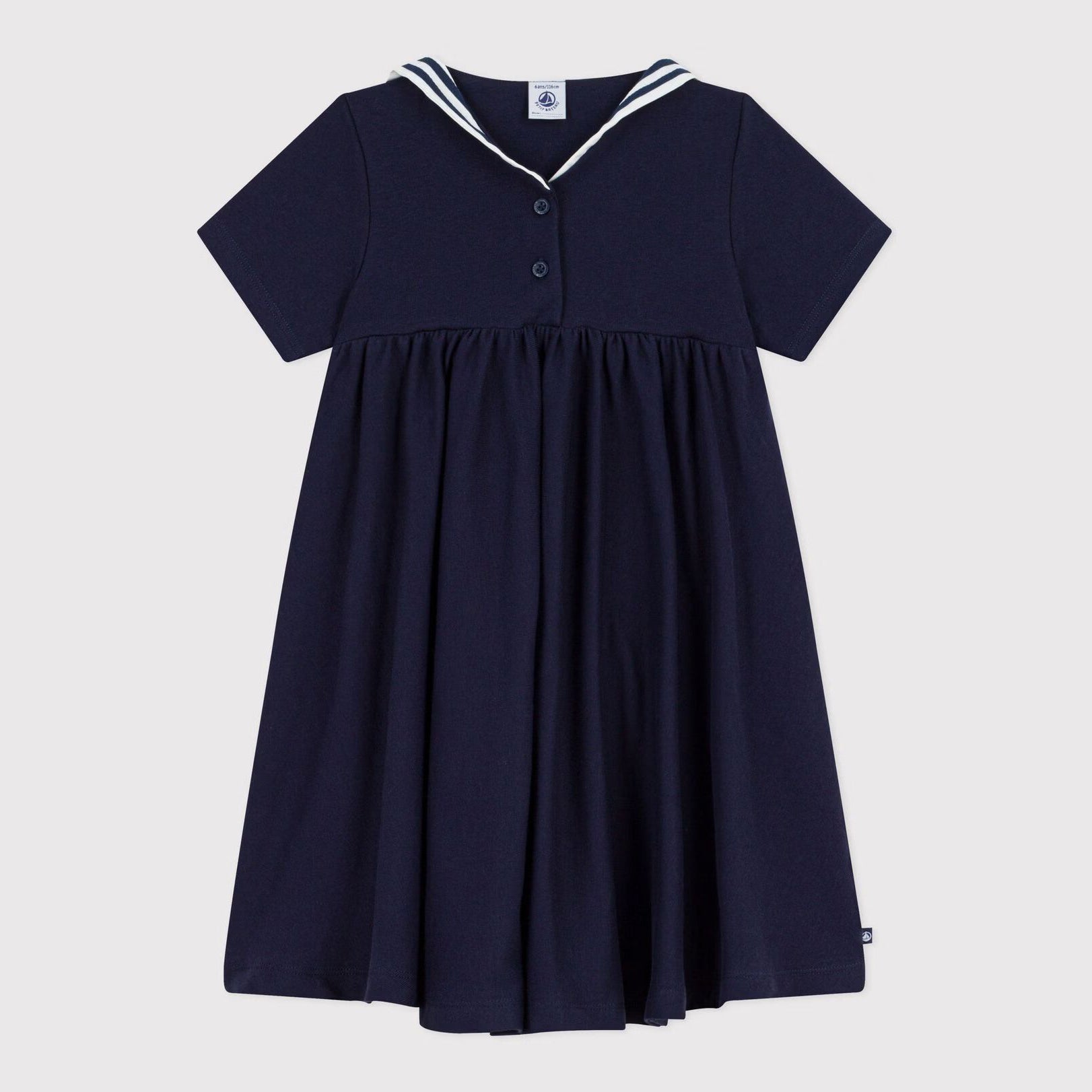 Girls Navy Cotton Dress
