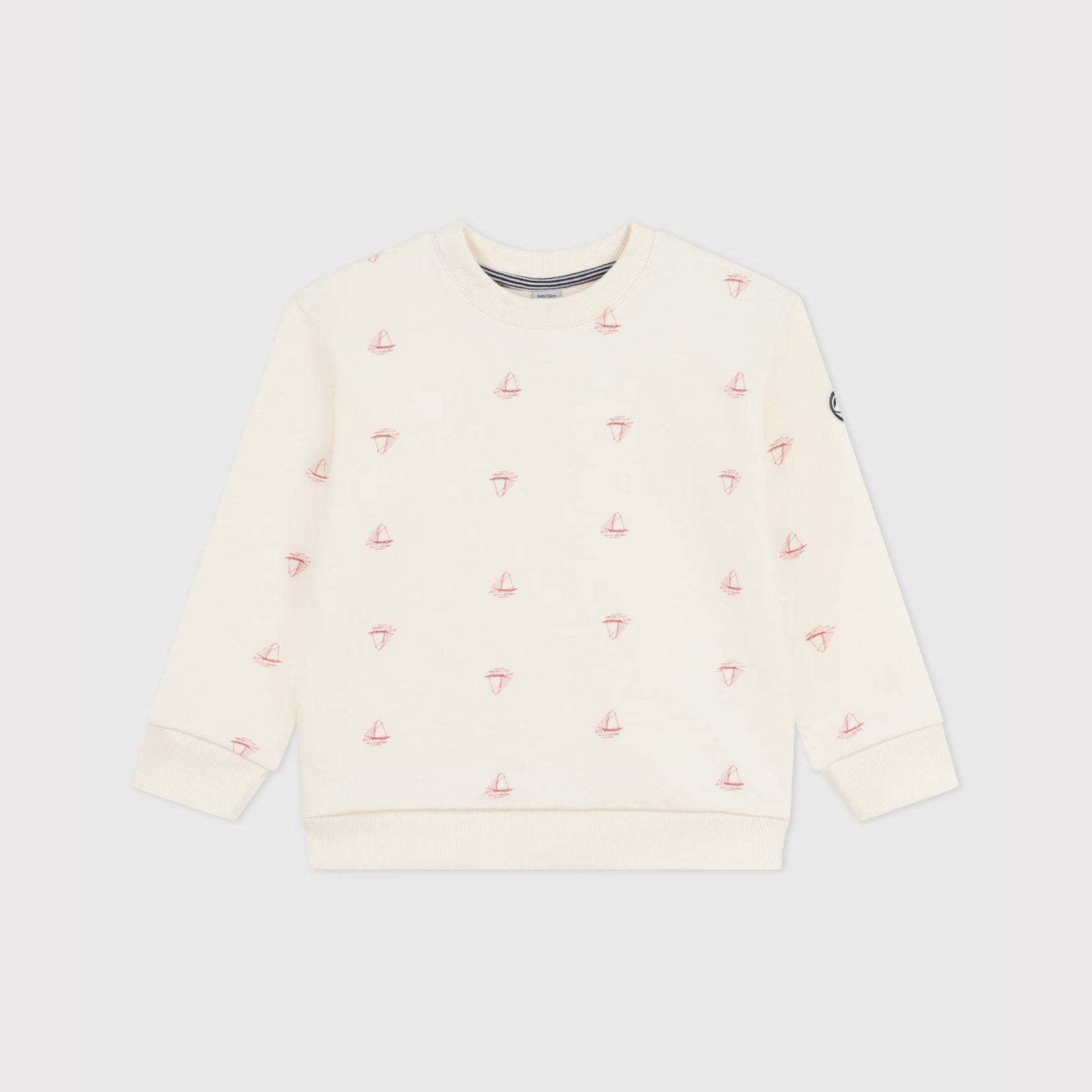 Boys & Girls White Printed Cotton Sweatshirt