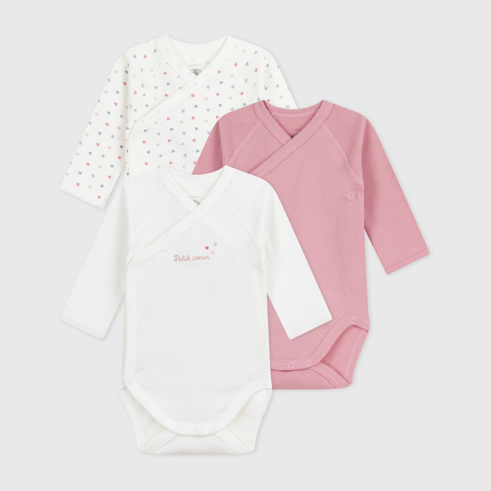 Baby Boys & Girls Tricolor Cotton Babysuit Set(3 Pack)