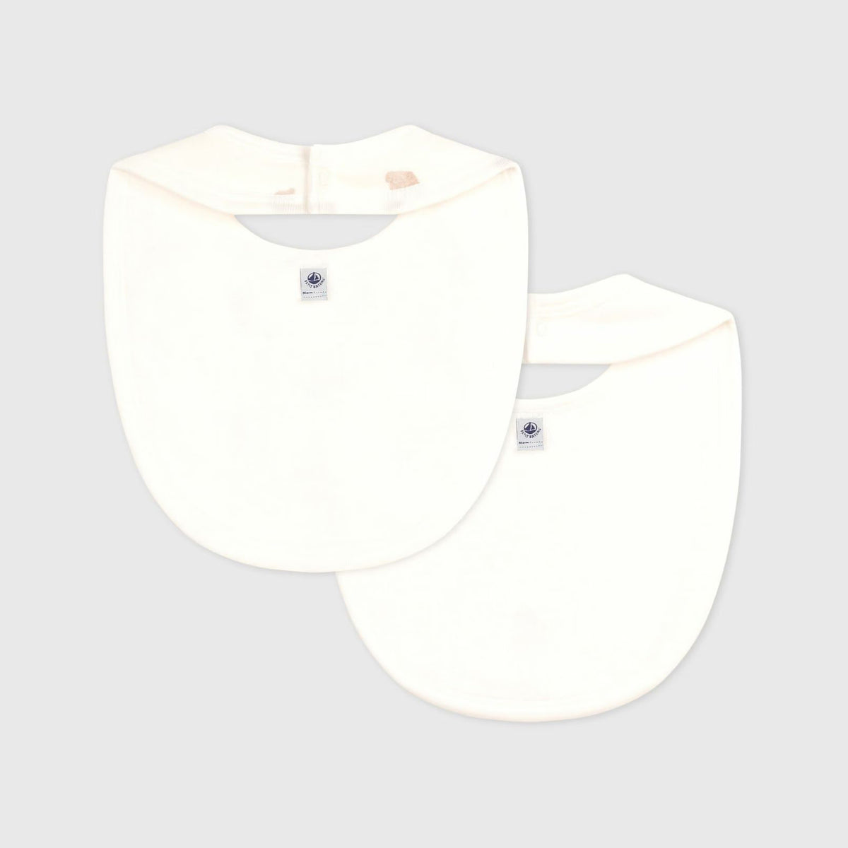 Baby Boys & Girls White Bear Printed Cotton Bib Set(2 Pack)
