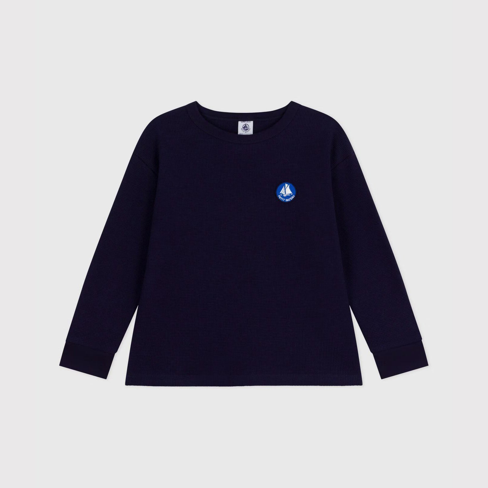 Boys Navy Logo Cotton T-Shirt