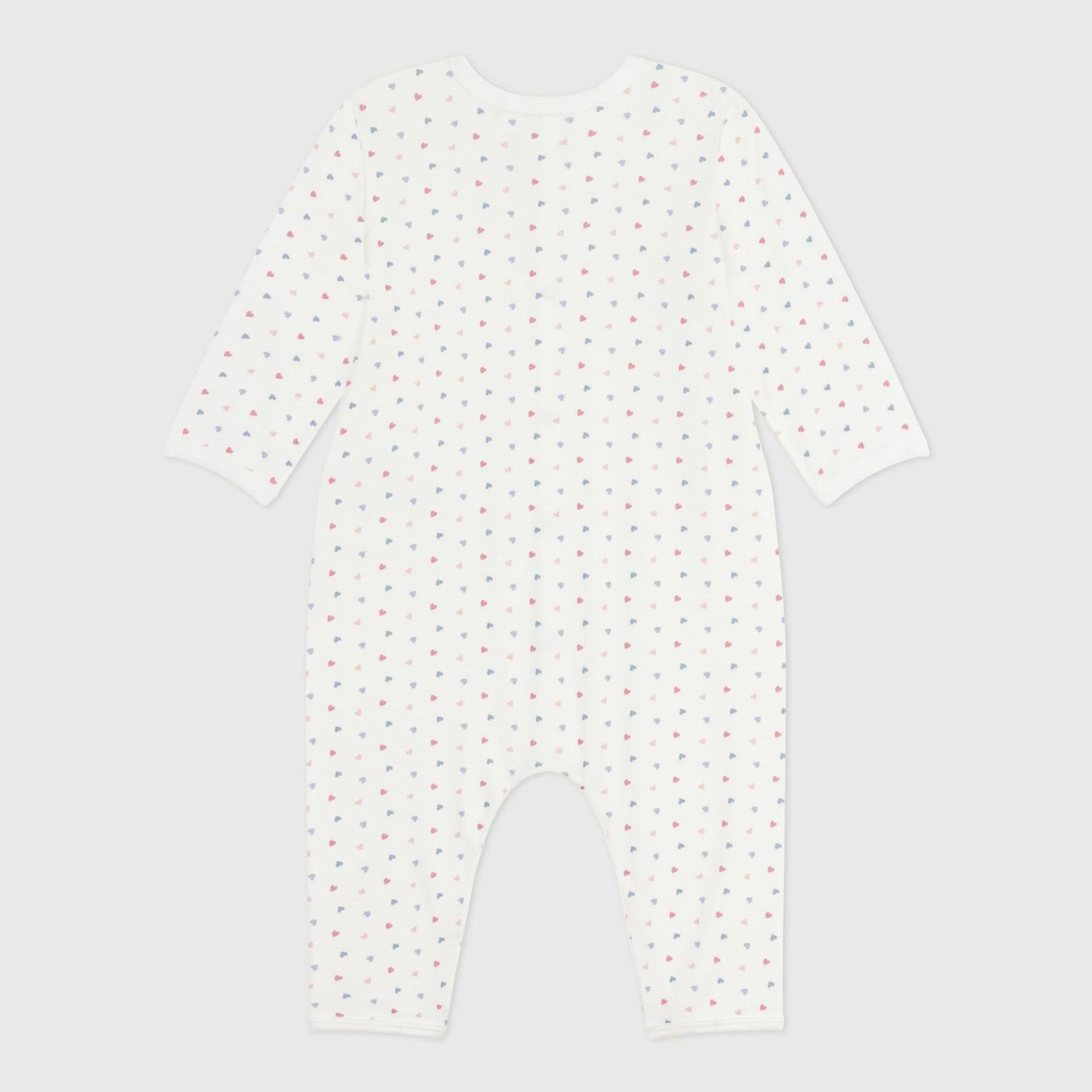 Baby Girls White Heart Cotton Babysuit