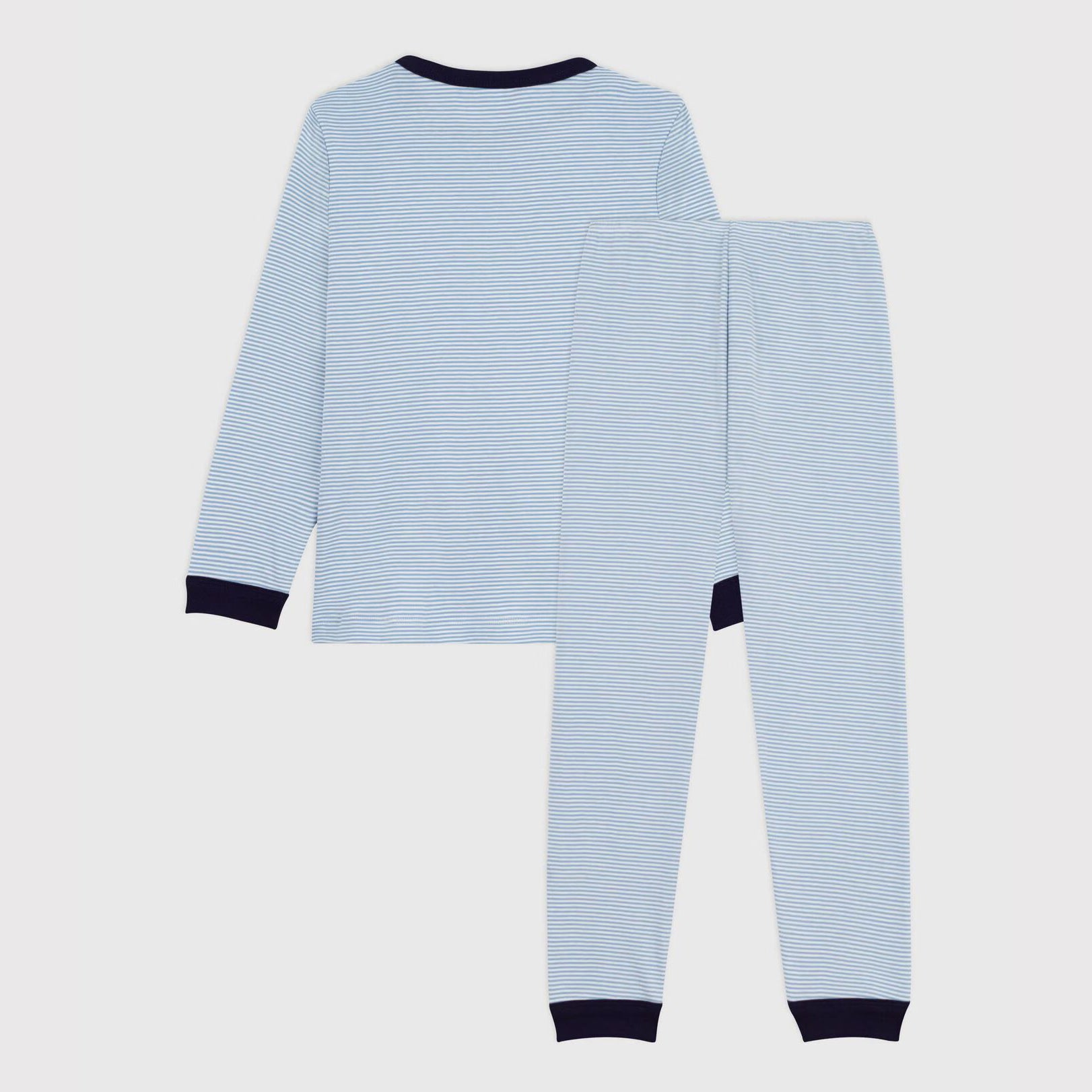 Boys Light Blue Stripes Cotton Nightwear Set