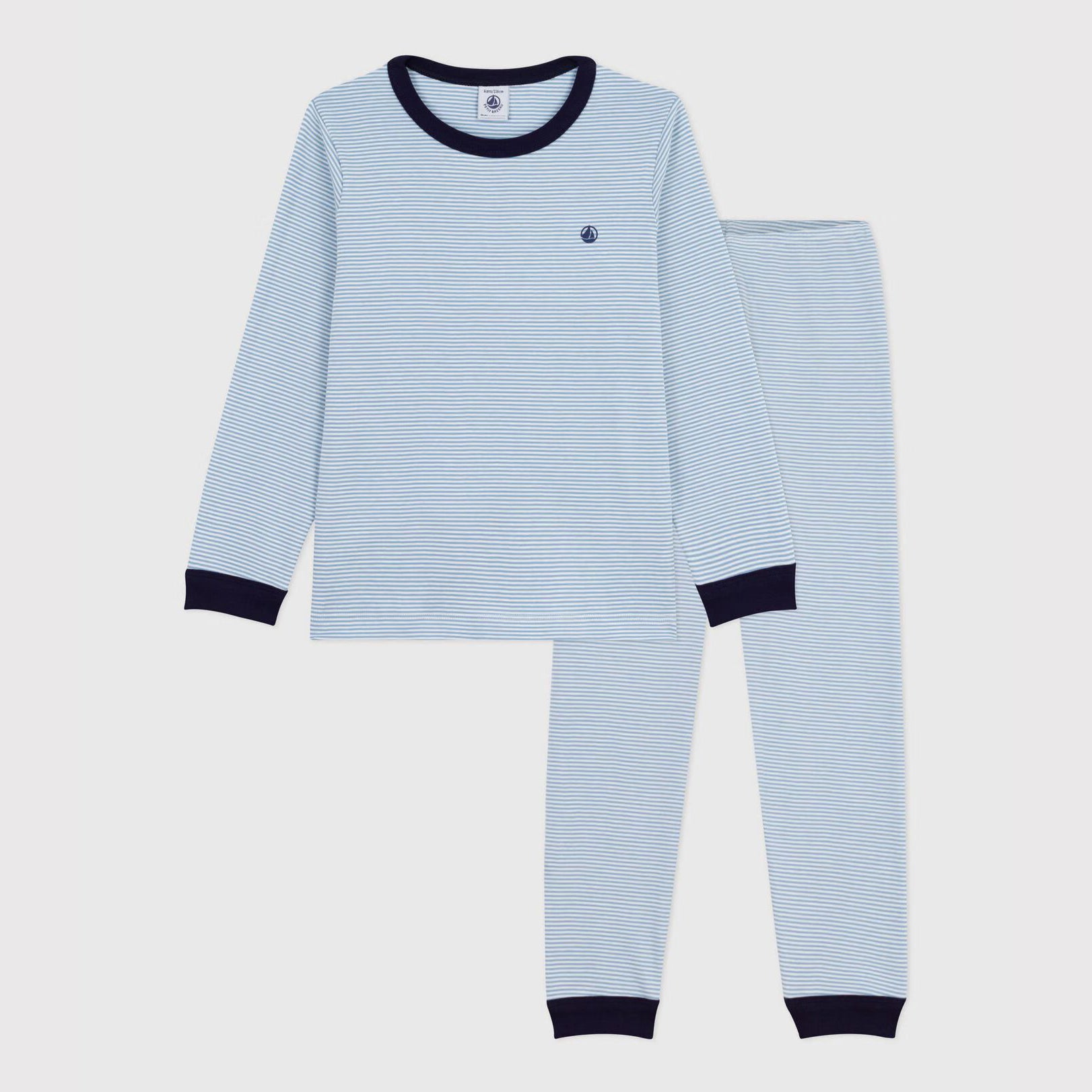 Boys Light Blue Stripes Cotton Nightwear Set