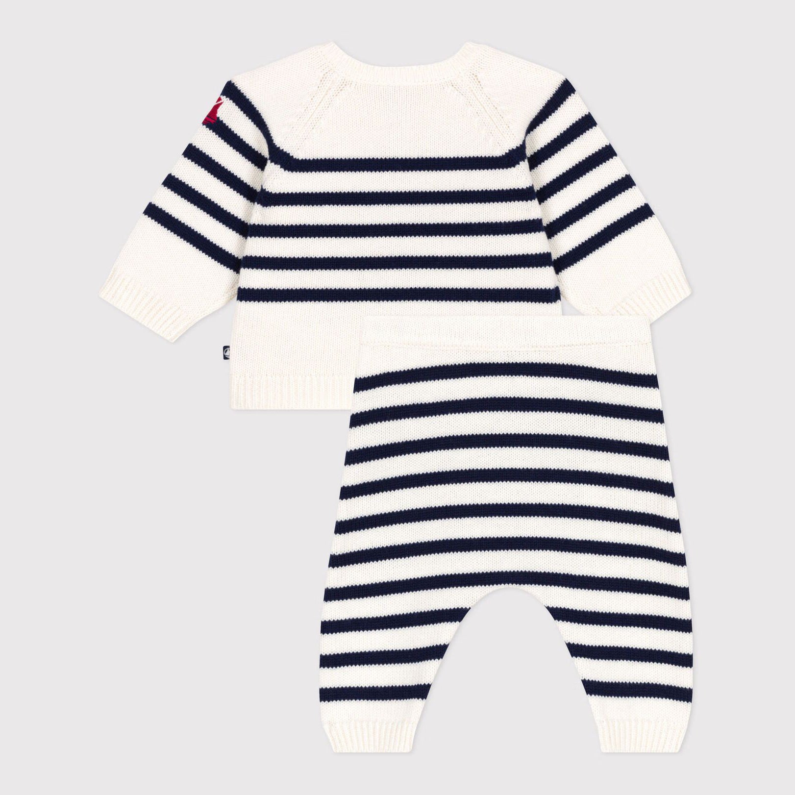 Baby Boys & Girls White Stripes Wool Set
